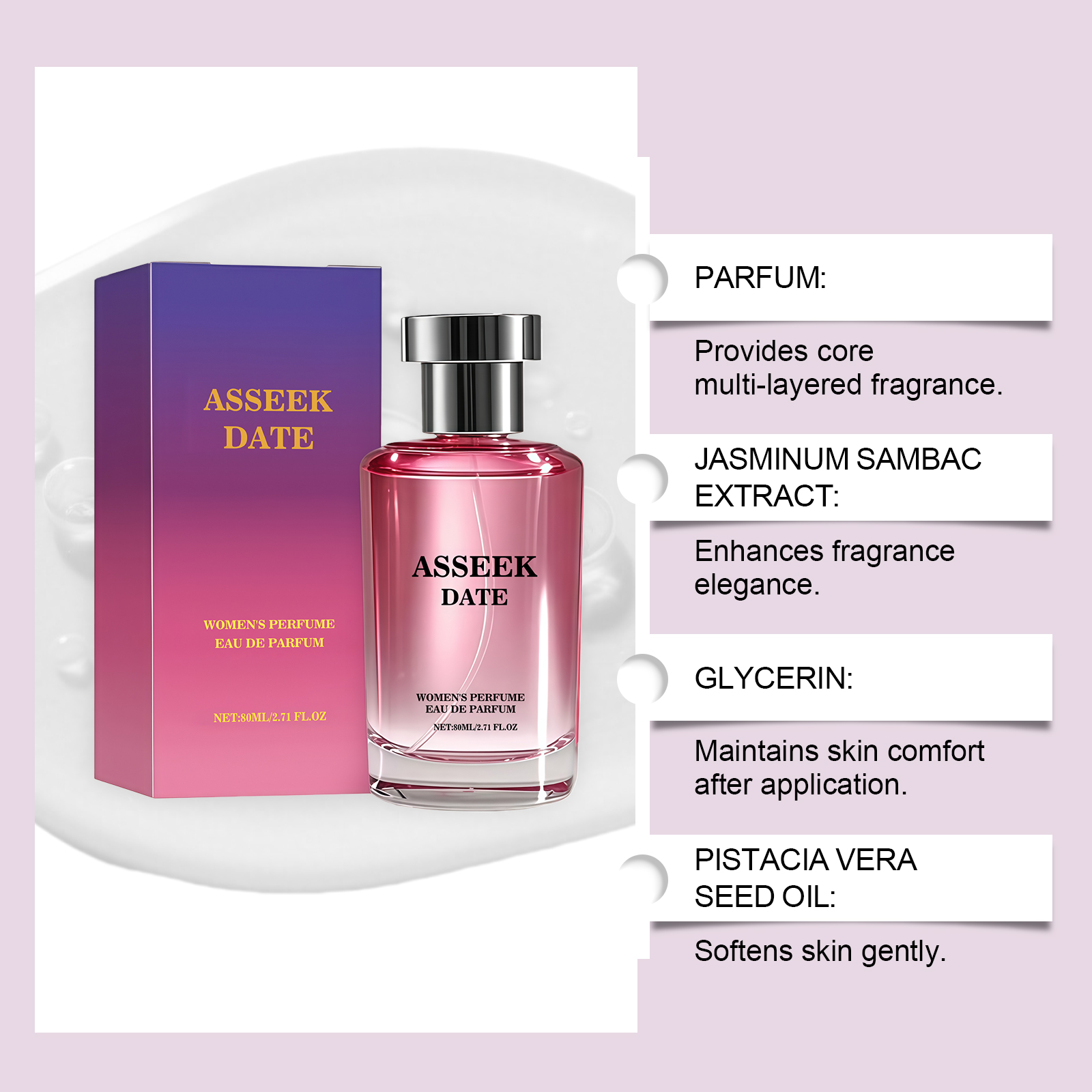 Floral Fruit Scent Encounter Ladies Perfume Niche Jasmine Sweet Long Lasting Dating Romantic Atmosphere Fragrance