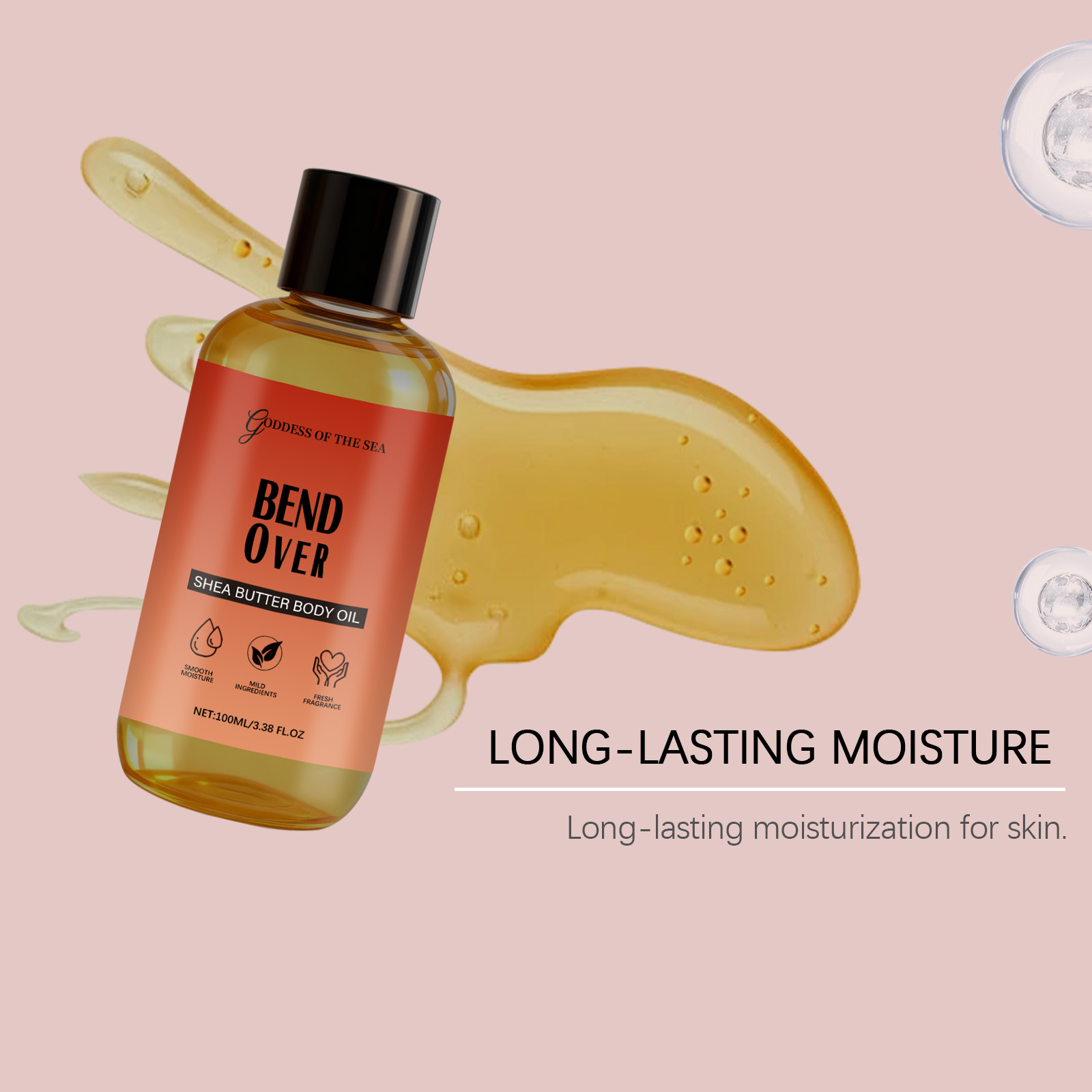 Marshmallow Jasmine Shea Butter Body Oil Hydrating Moisturizing Lightweight Quick Absorbing Mild Gentle Nourishing Skin