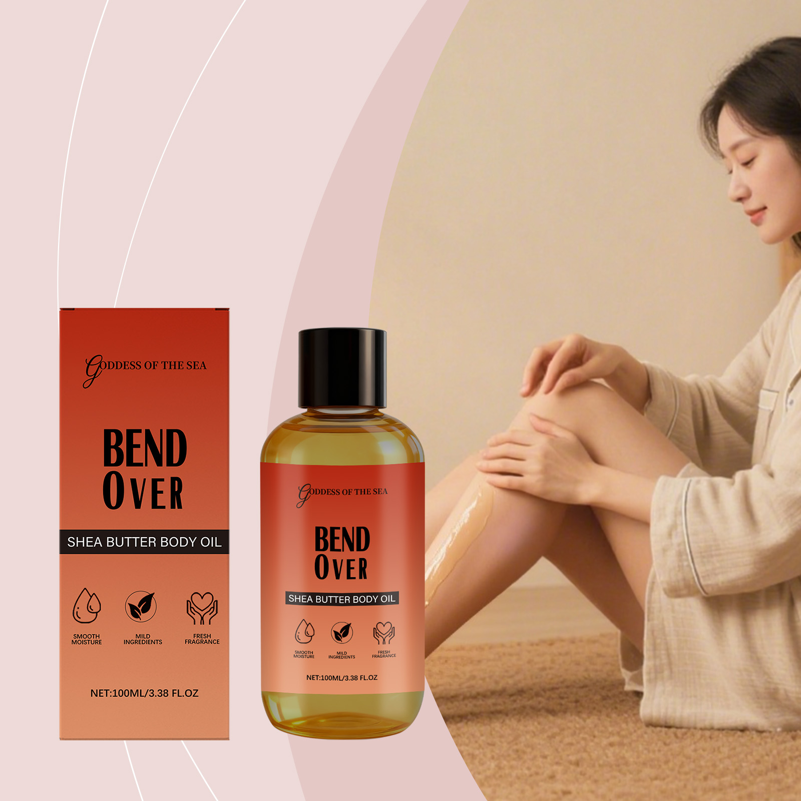 Marshmallow Jasmine Shea Butter Body Oil Hydrating Moisturizing Lightweight Quick Absorbing Mild Gentle Nourishing Skin