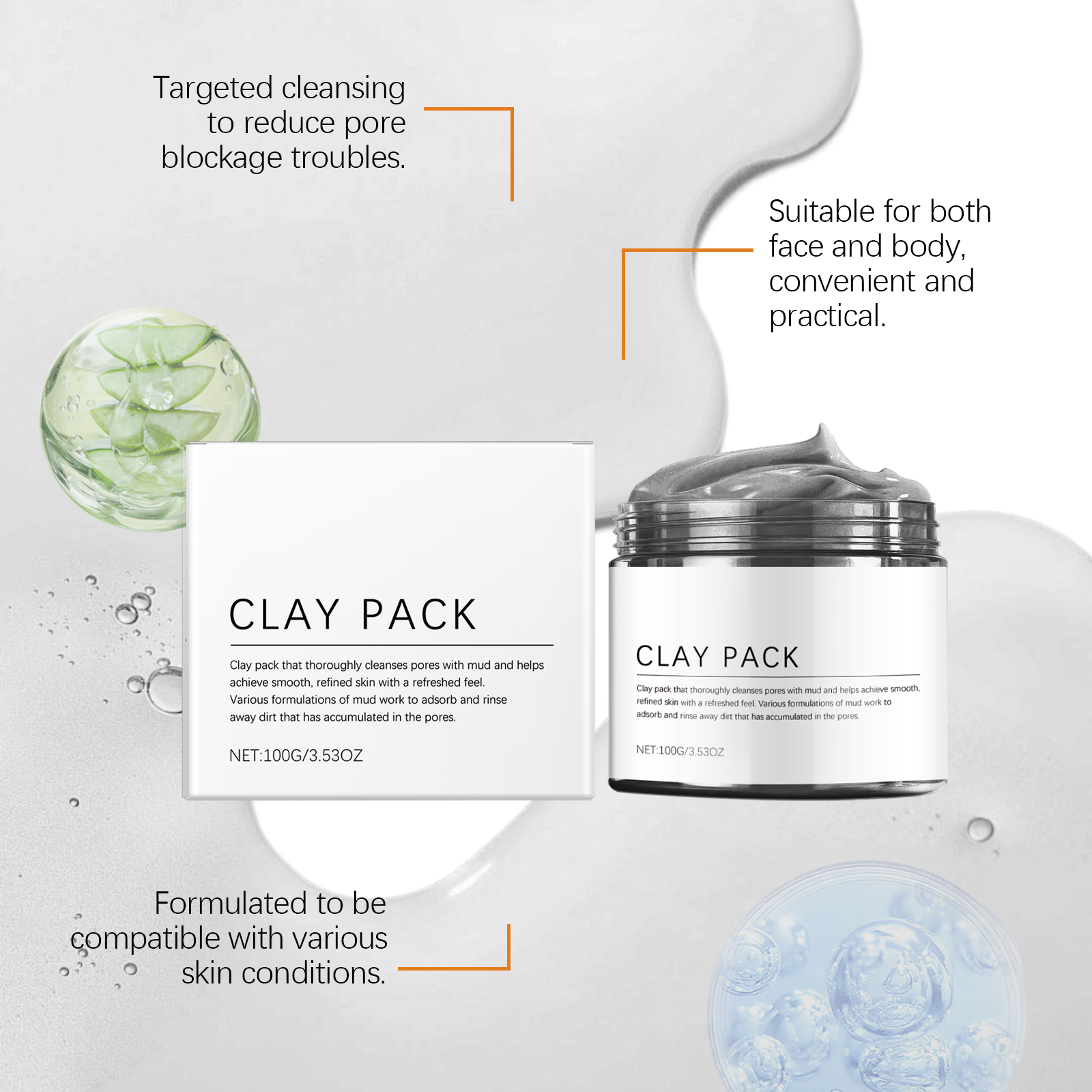 Mineral Mud Soft Skin Mask Gentle Exfoliating Smooth Tender Light Refreshing Smear Cleansing Facial Skin