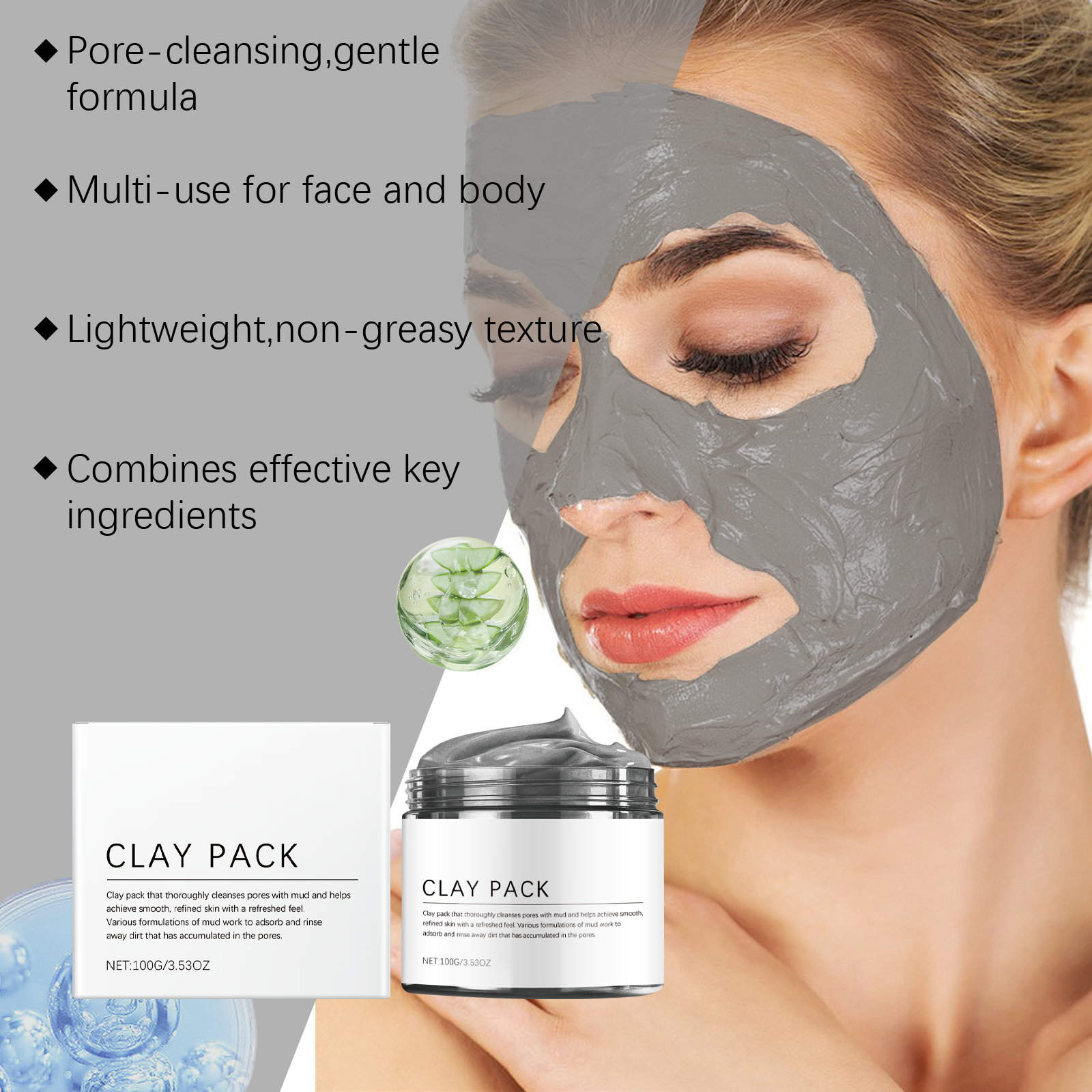Mineral Mud Soft Skin Mask Gentle Exfoliating Smooth Tender Light Refreshing Smear Cleansing Facial Skin