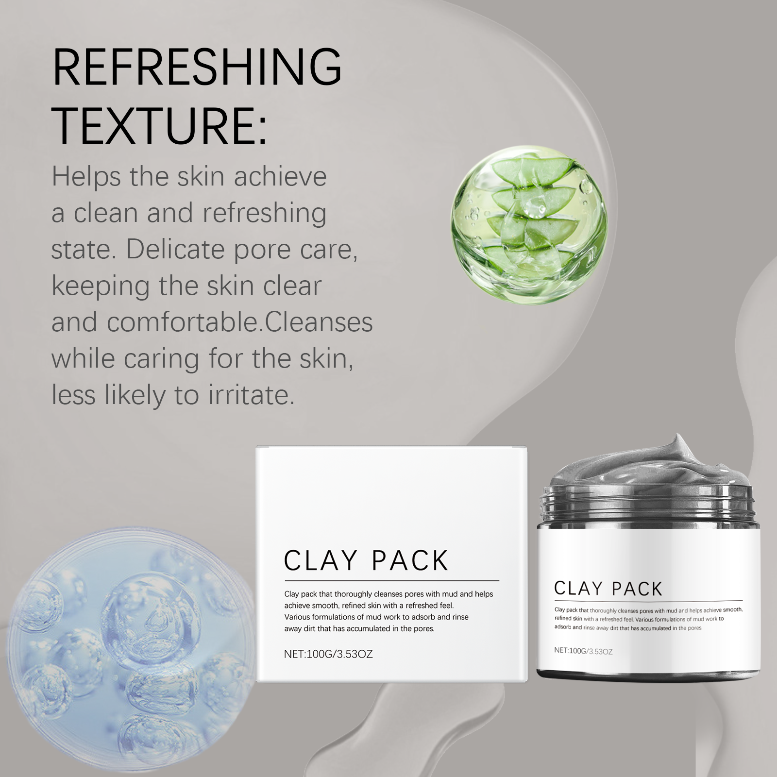 Mineral Mud Soft Skin Mask Gentle Exfoliating Smooth Tender Light Refreshing Smear Cleansing Facial Skin