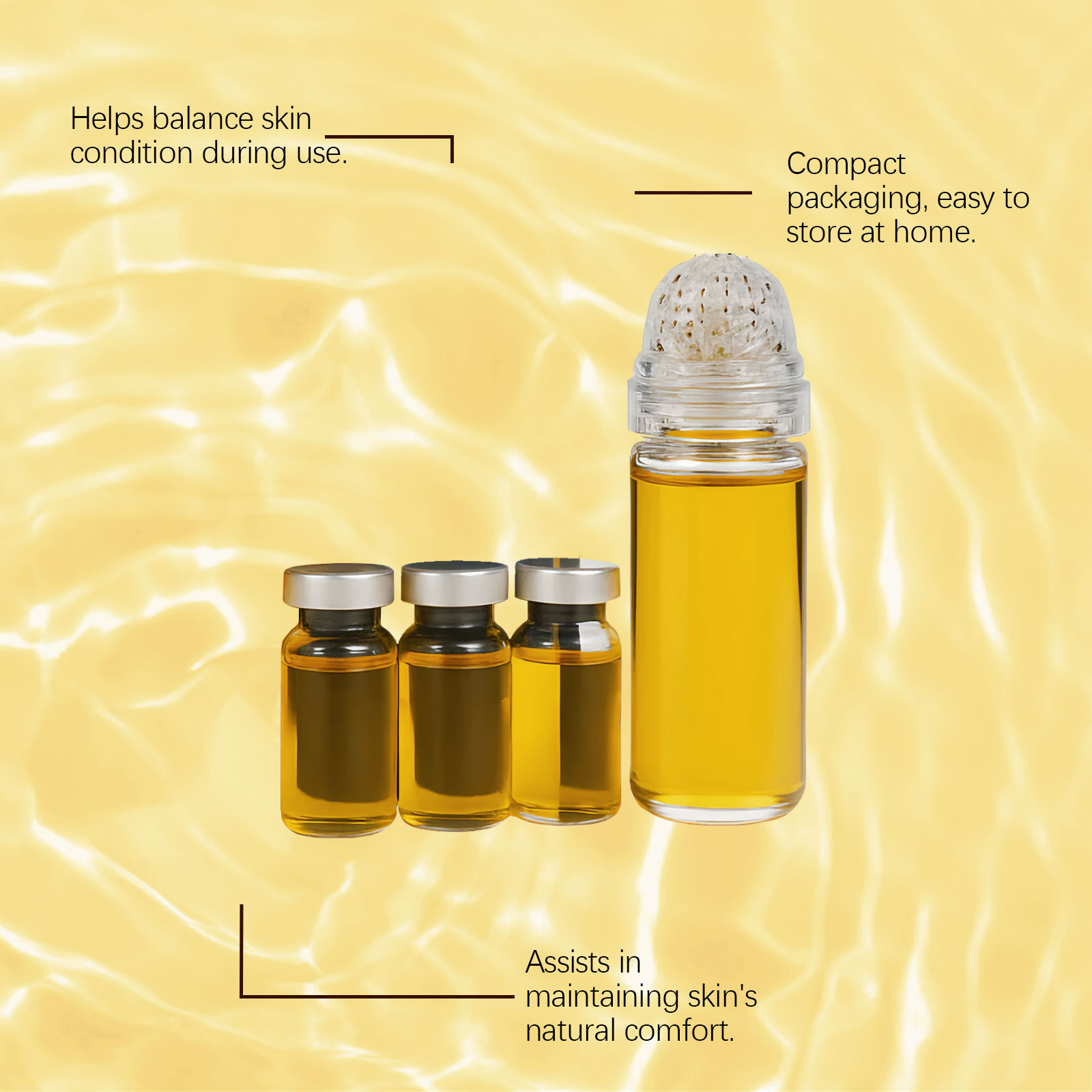 Facial Essence Set Mild Hydrating Moisturizing Soft Delicate Bright Care Daily Skin Care Liquid