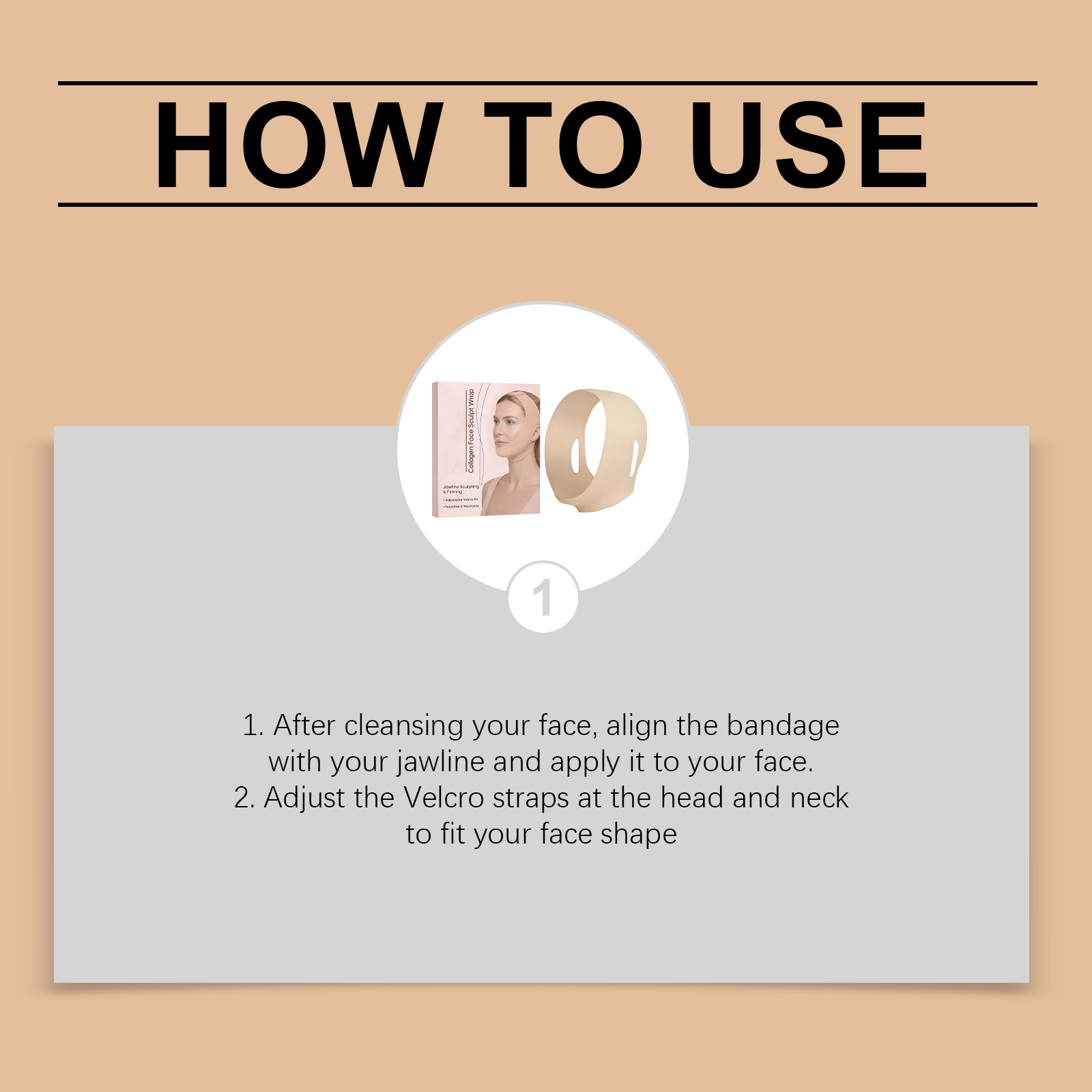 Facial Care Patch Elastic Design Comfortable Wear Soft Wrap Lift Jaw Line Definition Clarity