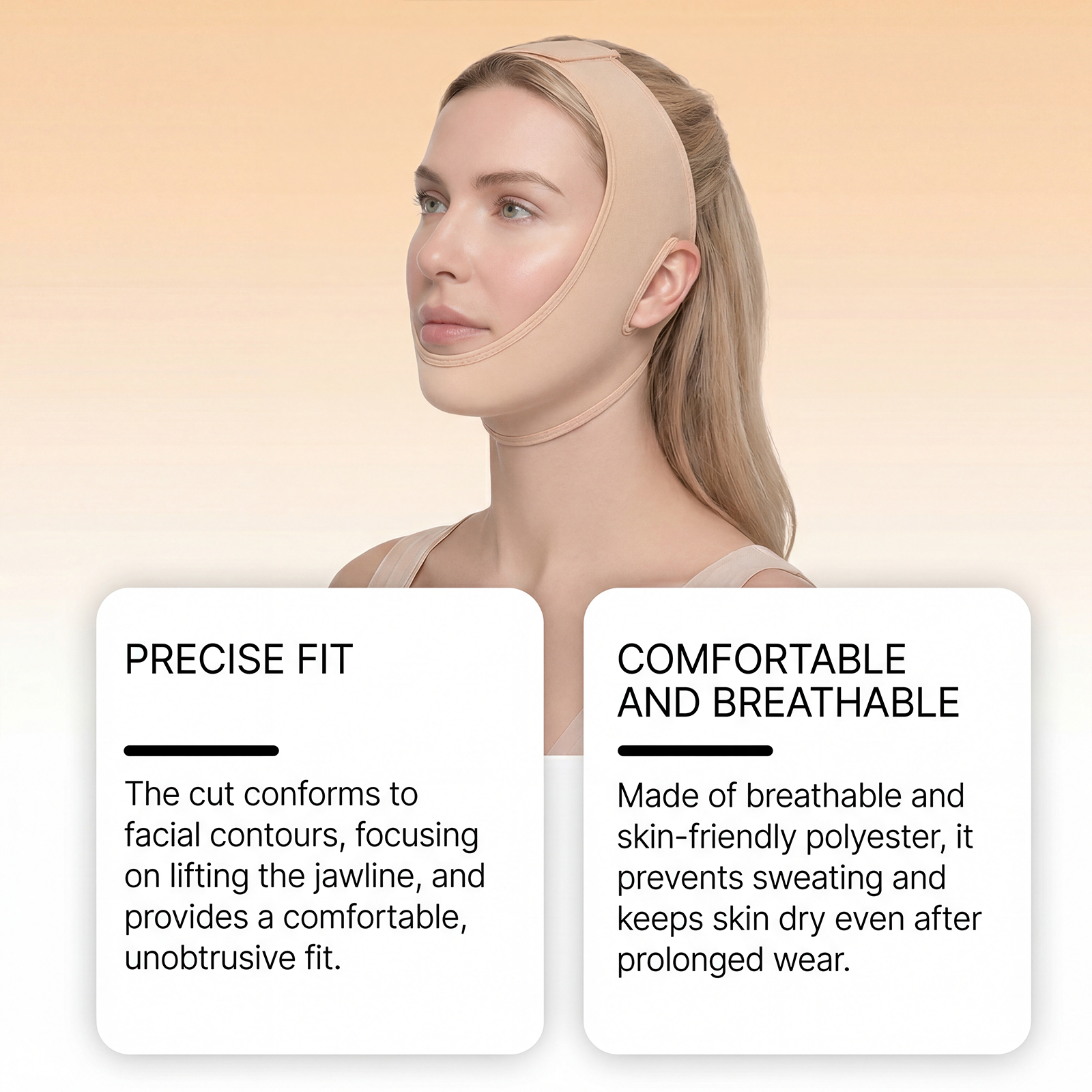 Facial Care Patch Elastic Design Comfortable Wear Soft Wrap Lift Jaw Line Definition Clarity