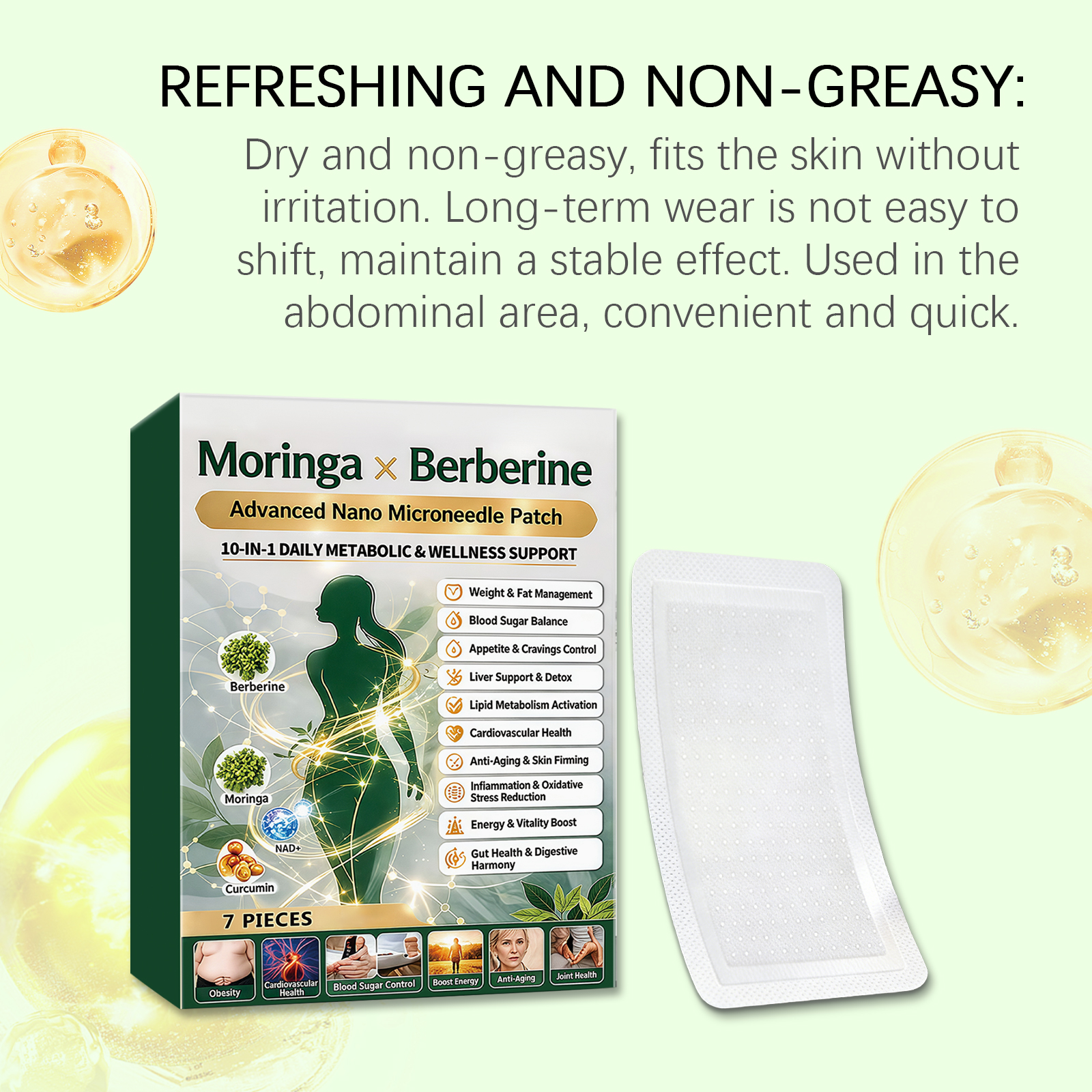 Body Care Patch Mild Ingredients Light Silky Comfort Convenient Figure Skin Line Daily Treatment