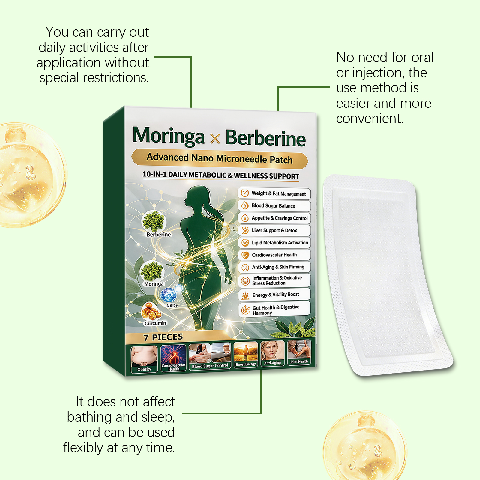 Body Care Patch Mild Ingredients Light Silky Comfort Convenient Figure Skin Line Daily Treatment