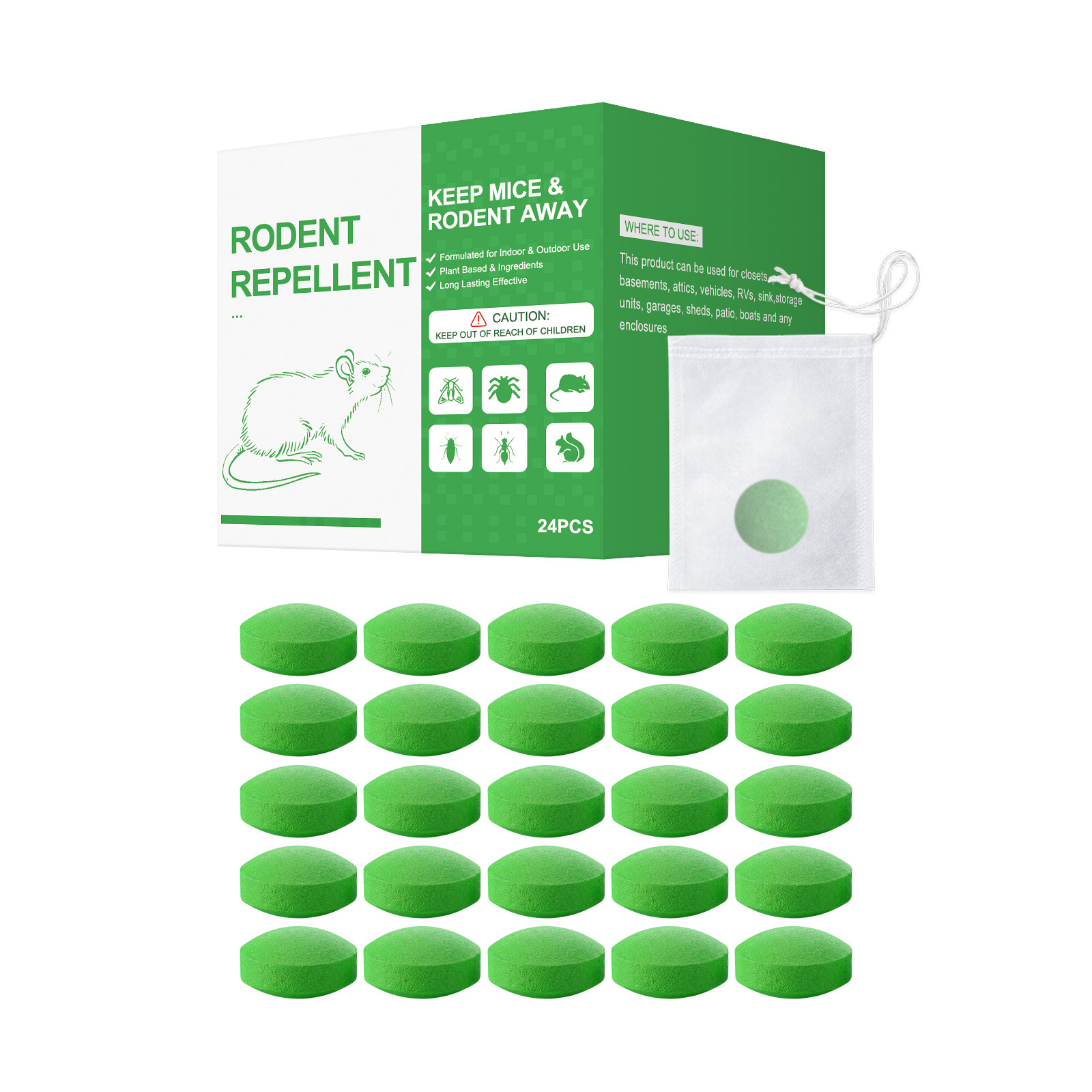 Mouse Repellent Pellet Natural Safe Effective For Indoor Household Warehouse Garage Basement Attic Kitchen Cabinet