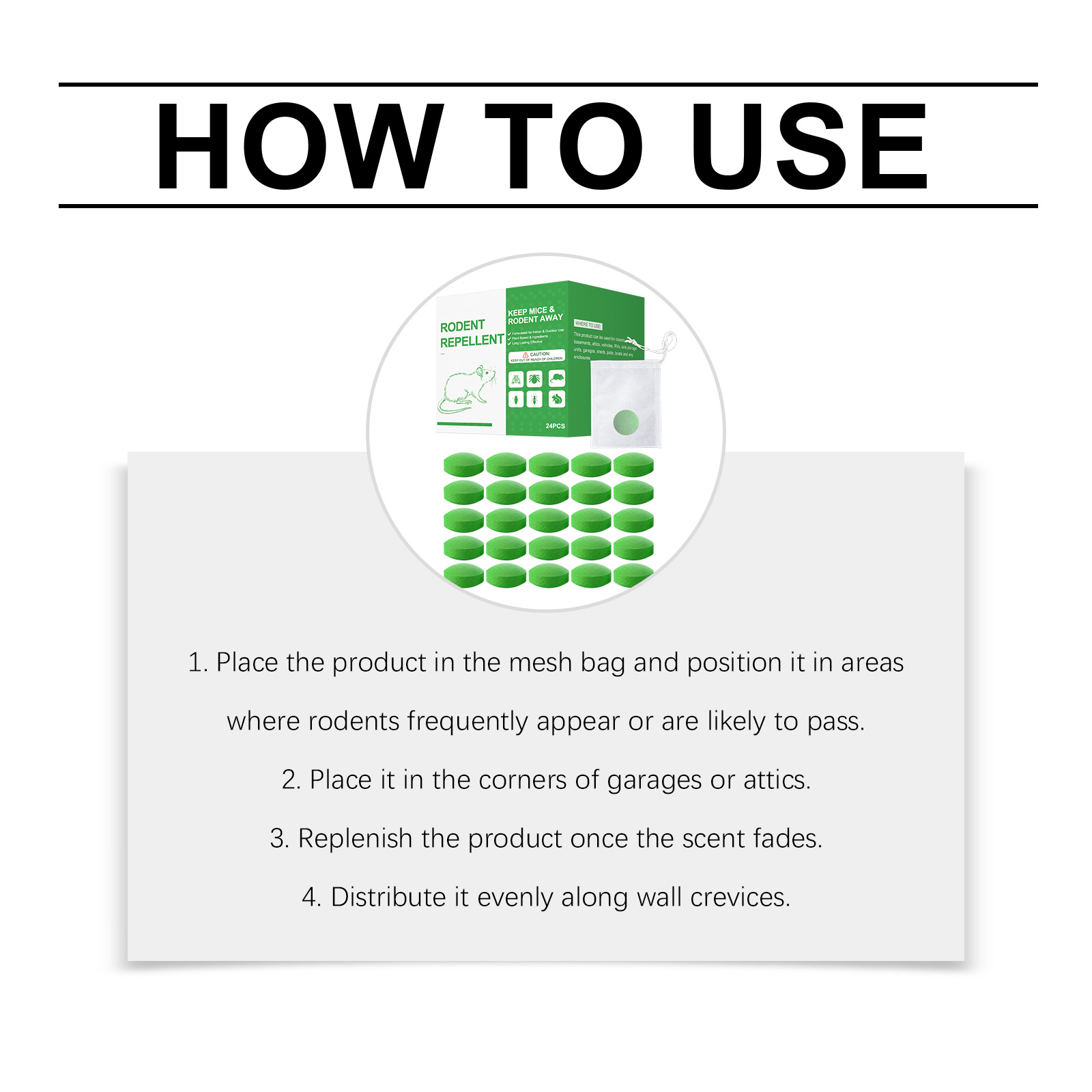 Mouse Repellent Pellet Natural Safe Effective For Indoor Household Warehouse Garage Basement Attic Kitchen Cabinet
