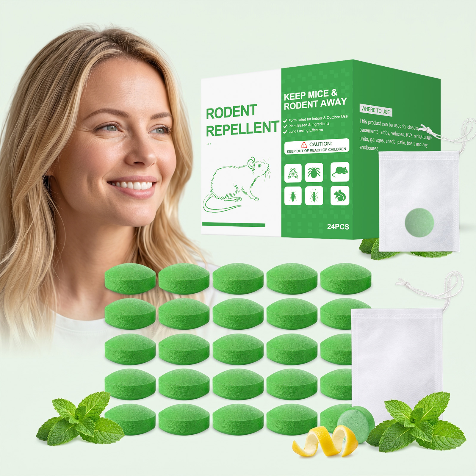 Mouse Repellent Pellet Natural Safe Effective For Indoor Household Warehouse Garage Basement Attic Kitchen Cabinet