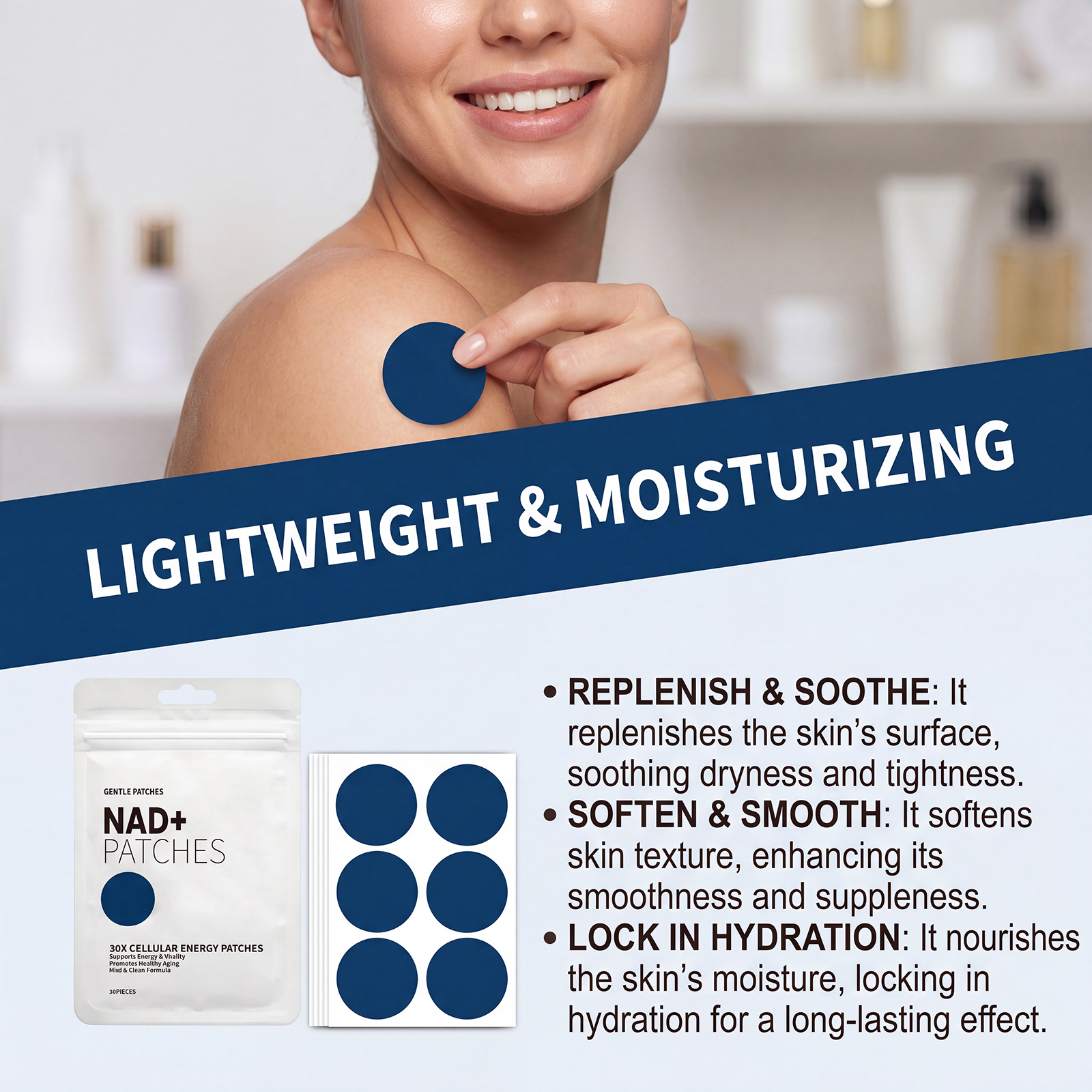 Body Care Patch Mild Soft Moist Ingredients Light Comfort Easy Skin Lazy Fit Use