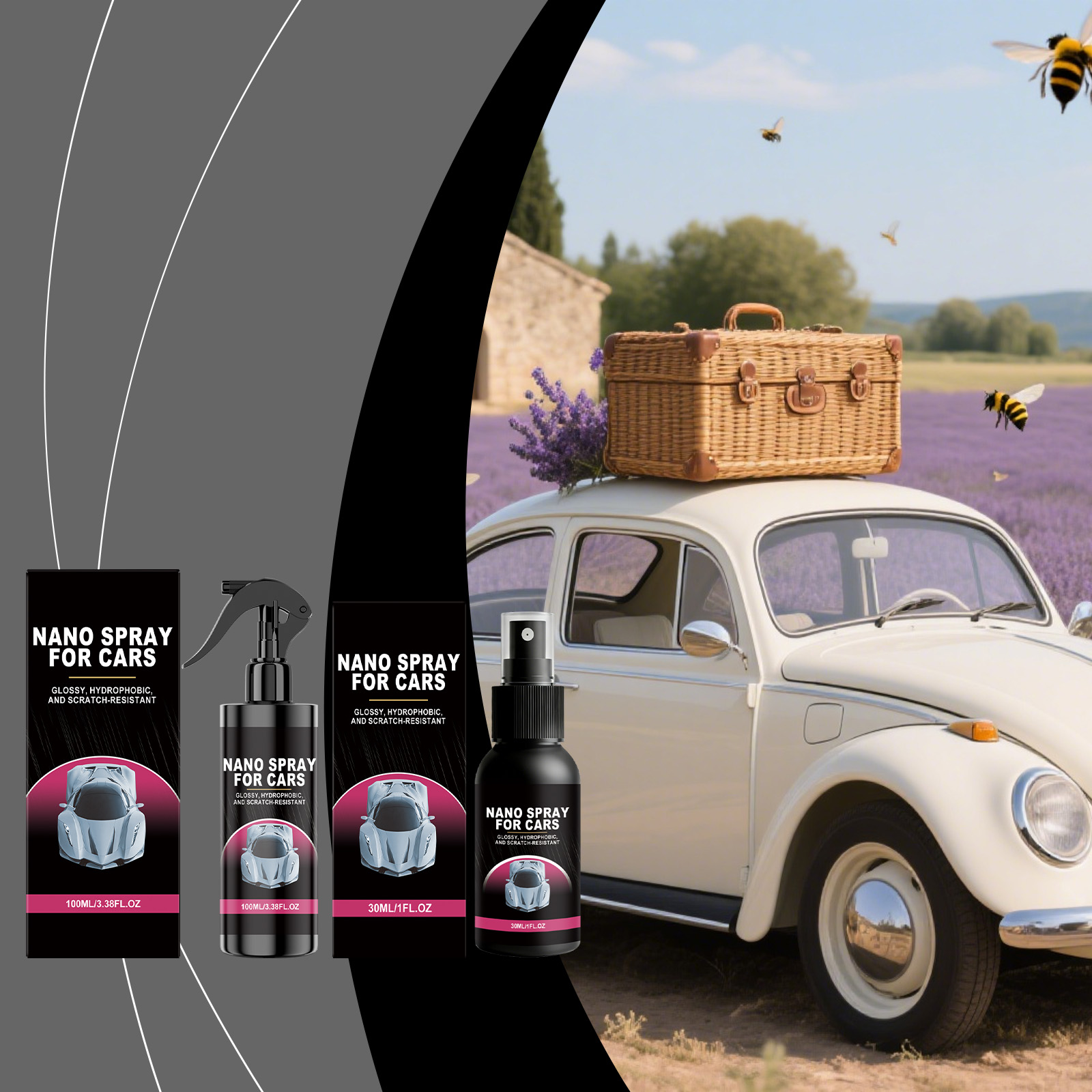 Car Nano Coating Spray Daily Portable Clean Refinish Automobile Surface Paint Remove Care