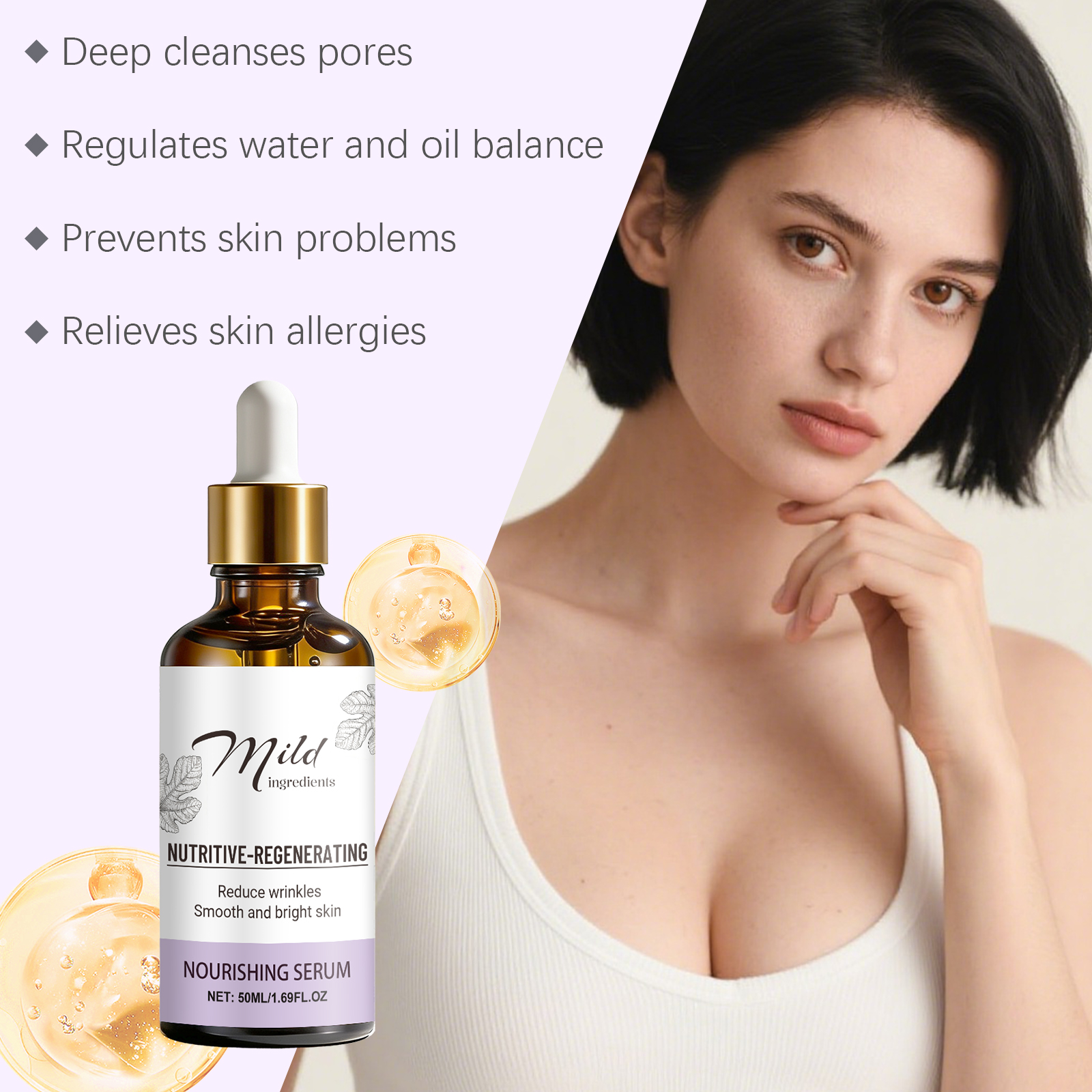 Skin Moisturizing Essence Liquid Delicate Care Facial Skin Light Texture Refreshing Hydrating Skincare Extract