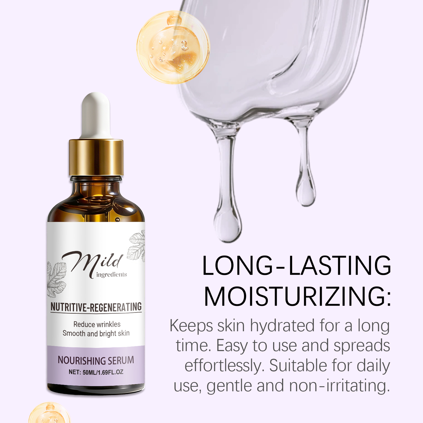 Skin Moisturizing Essence Liquid Delicate Care Facial Skin Light Texture Refreshing Hydrating Skincare Extract