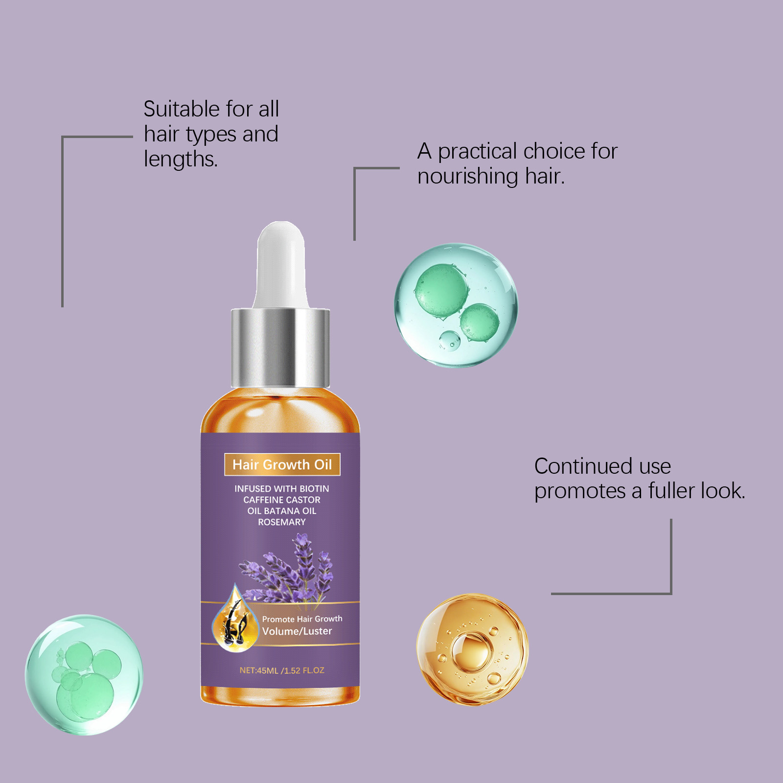 Hair Care Essential Oil Soft Silky Shiny Moist Mild Hydrate Daily Hair Nursing