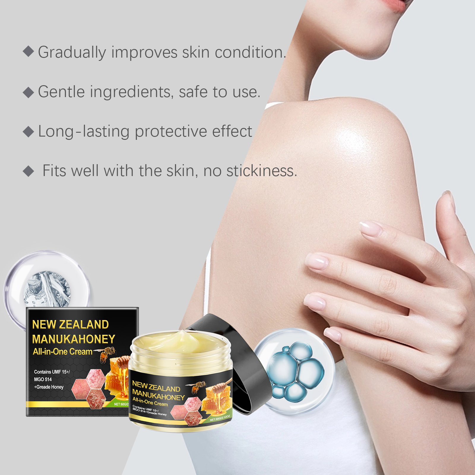 Bee Venum Skin Care Cream Mild Nourishing Hydrating Tender Skin Moisturizing Daily Massage Care Lotion