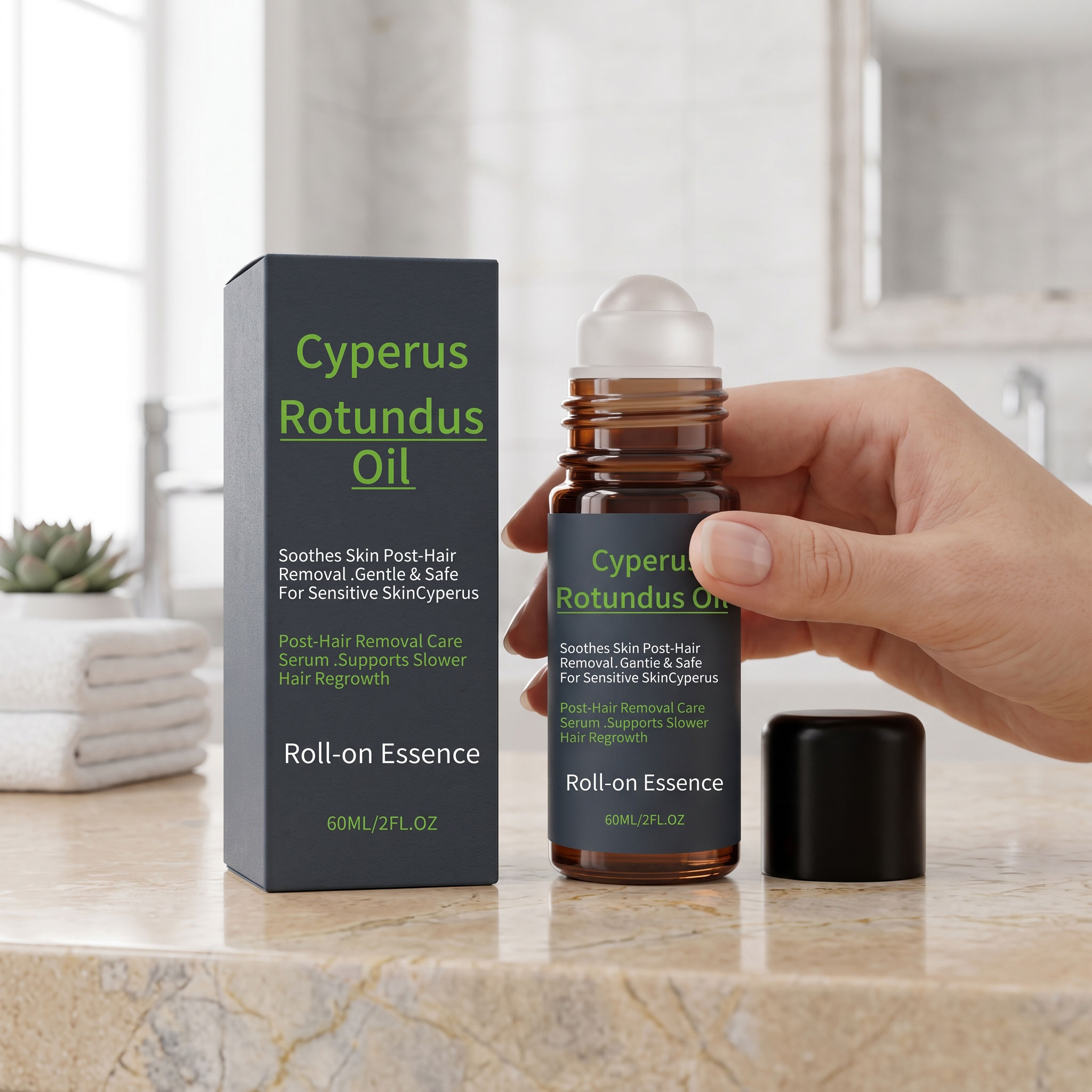 Cyperus Rotundus Roller Essential Oil Mild Nourishing Herbal Extract Comfort Refreshing Soft Massage Skin Care