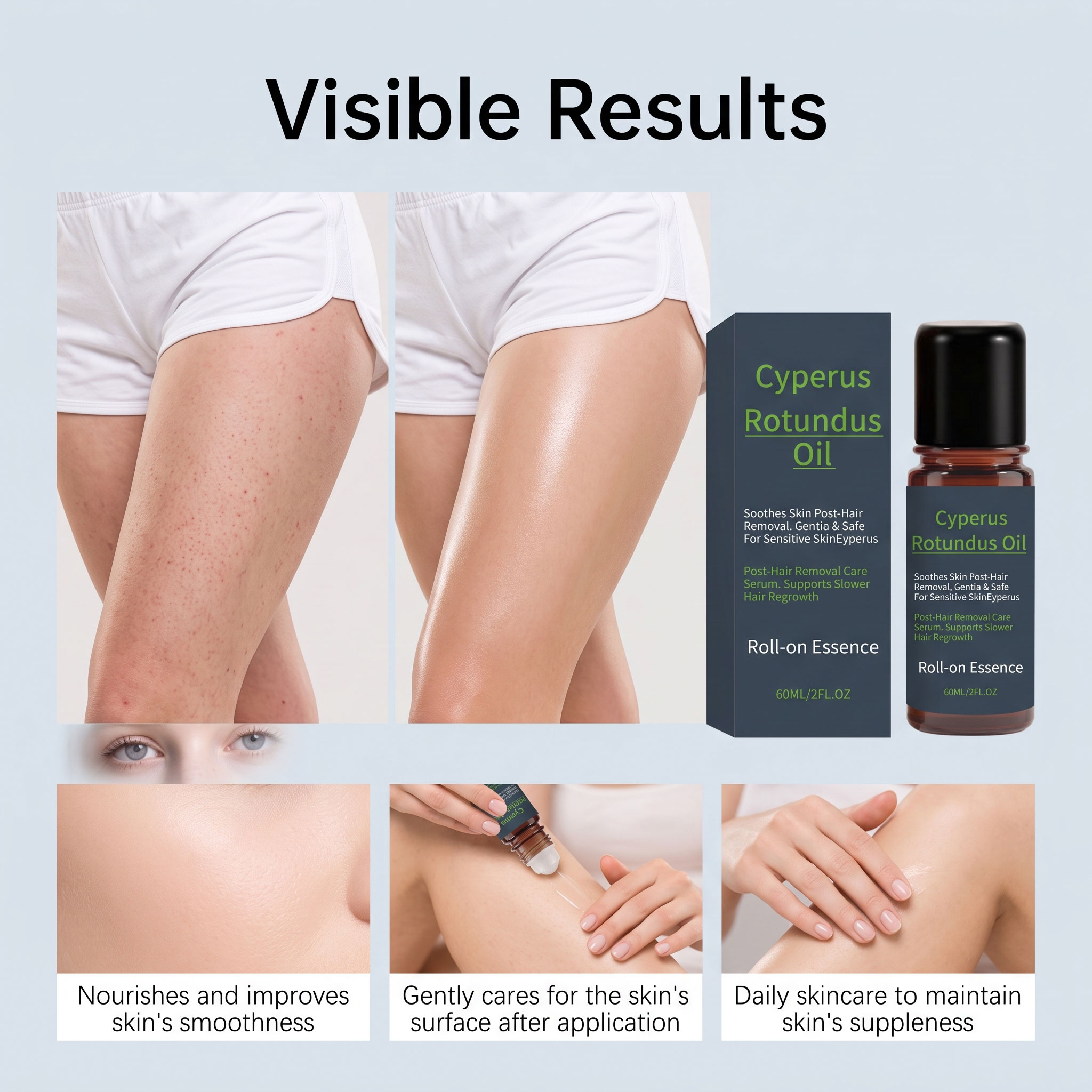 Cyperus Rotundus Roller Essential Oil Mild Nourishing Herbal Extract Comfort Refreshing Soft Massage Skin Care