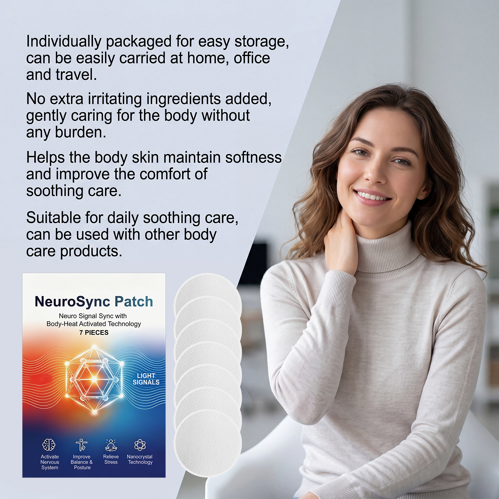 Body Soothing Patch Gentle Skin Friendly Easy To Use Full Body Fit Thin Breathable Individual Packaged Sticker