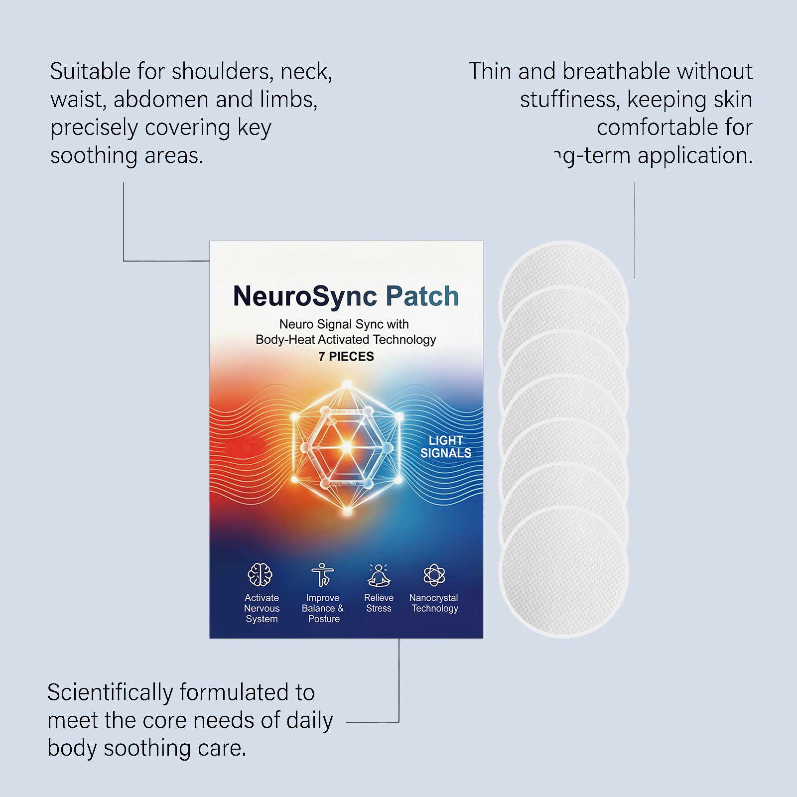 Body Soothing Patch Gentle Skin Friendly Easy To Use Full Body Fit Thin Breathable Individual Packaged Sticker