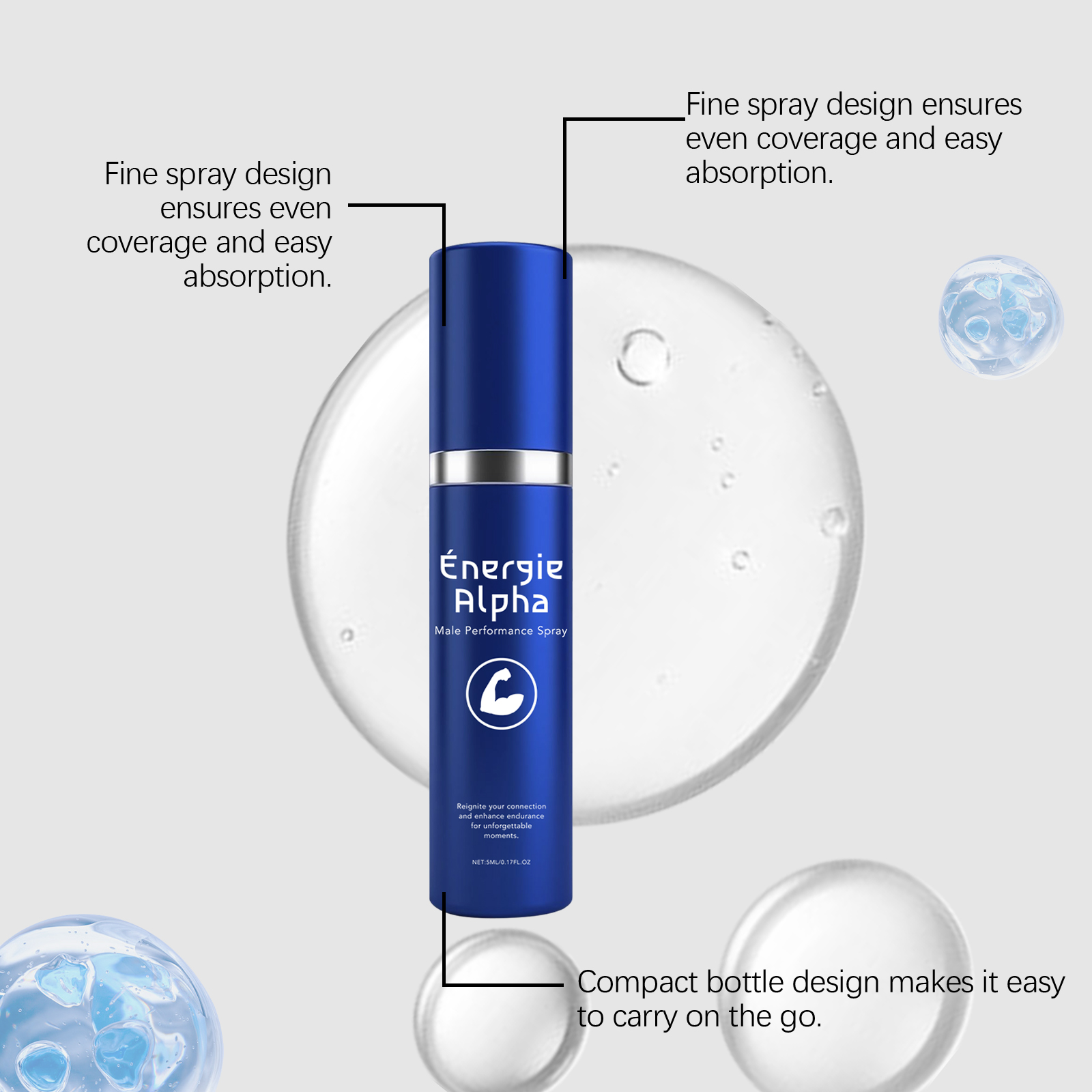 Men Care Spray Mild Formula Comfort Nourish Daily Use Support Male Vitality Portable Size For Gentle Skin Care