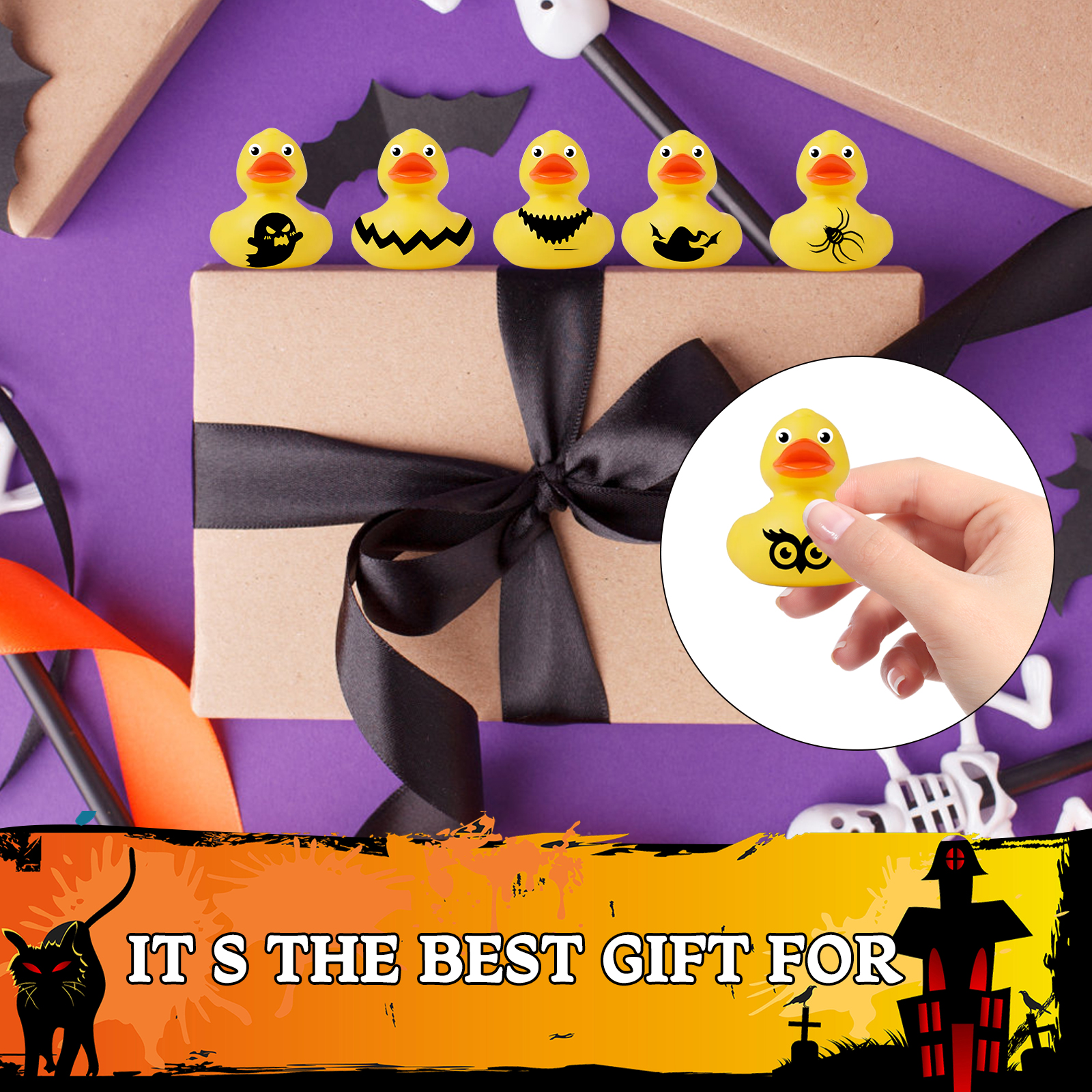 Dowmoo Halloween Duck Blind Box Advent Countdown 24 Grid Surgeon Ornament Rubber Duck Toy Gift Box