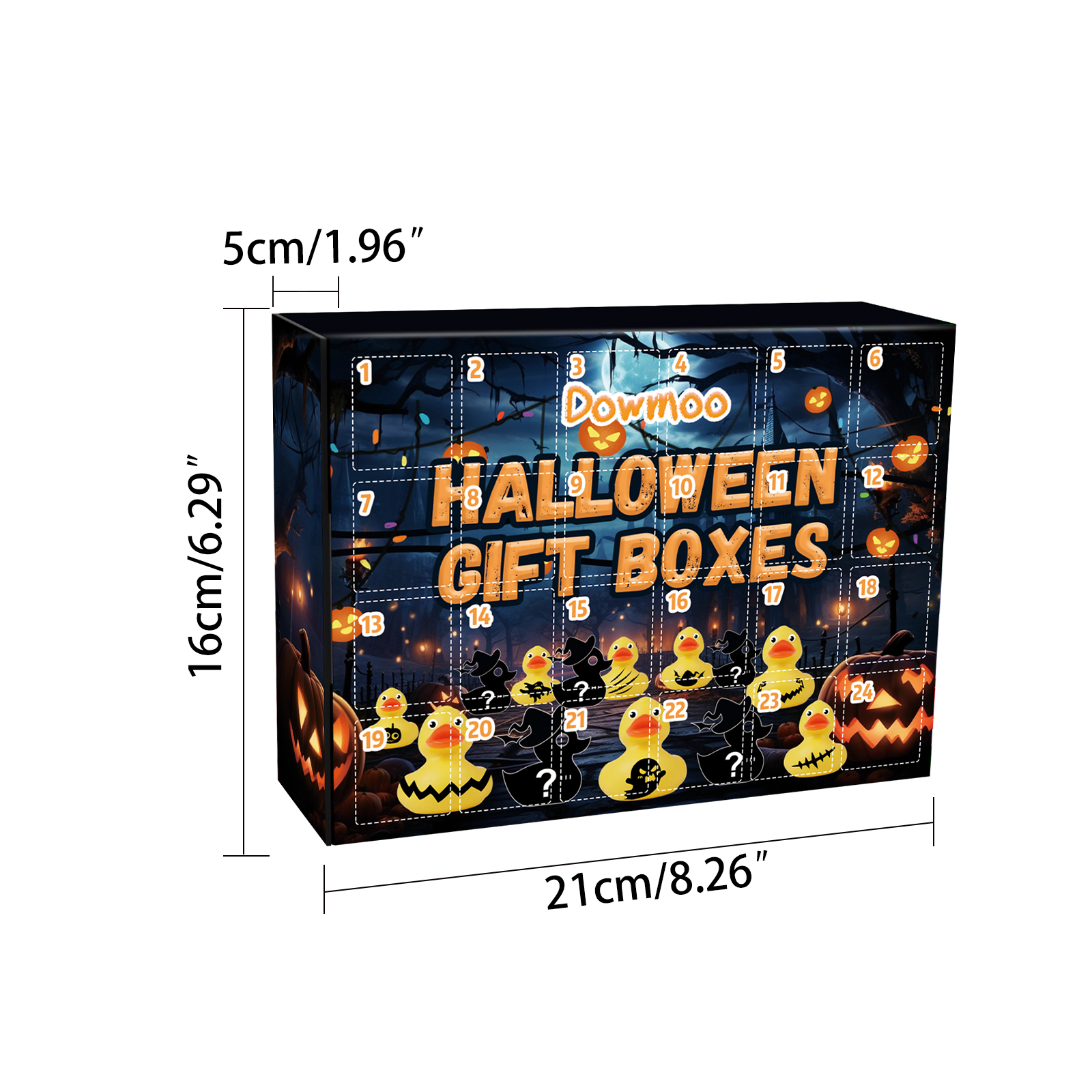Dowmoo Halloween Duck Blind Box Advent Countdown 24 Grid Surgeon Ornament Rubber Duck Toy Gift Box