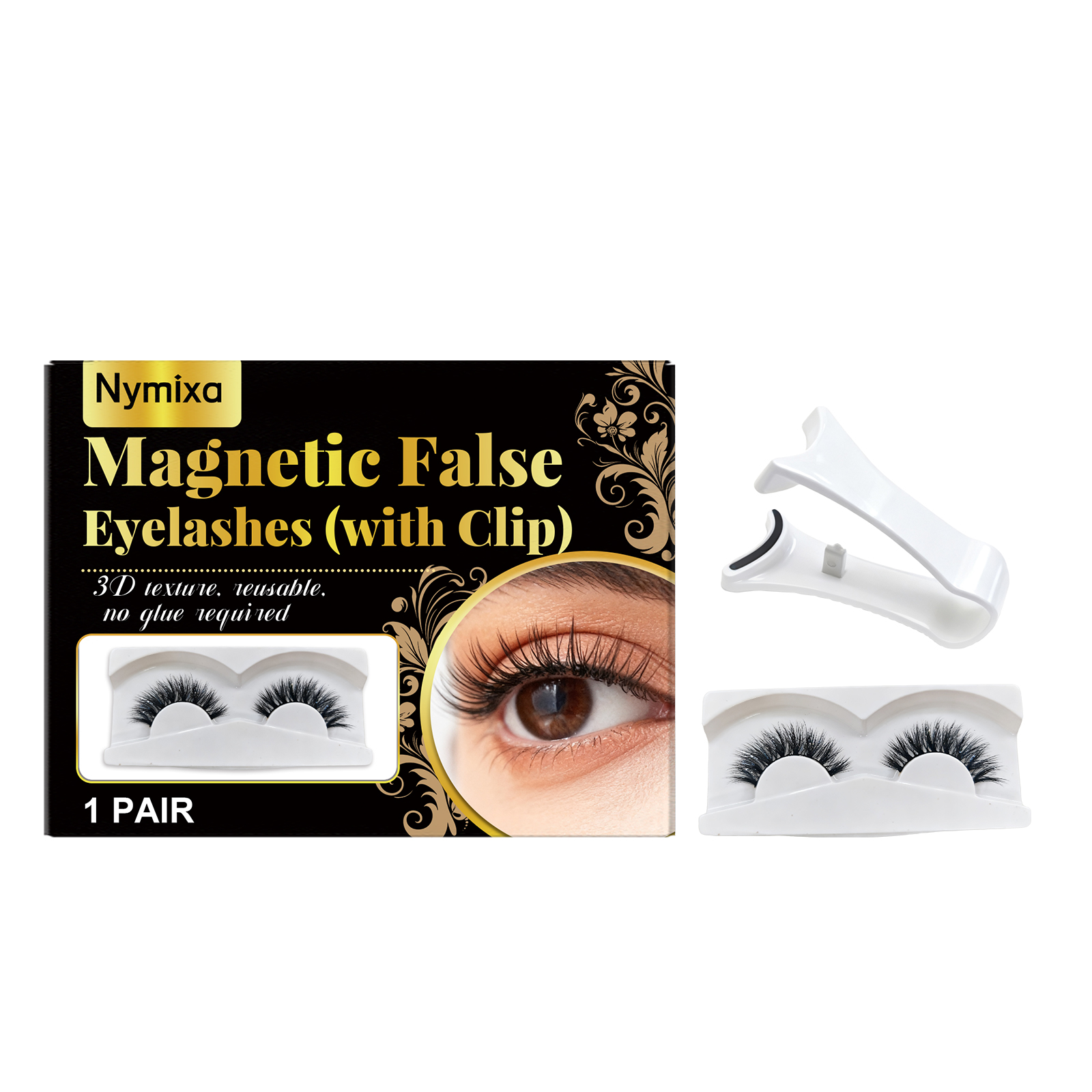 Magnetic False Eyelashes Kit Gorgeous Makeup Natural Charming Eyelashes Daily Portable False Eyelashes