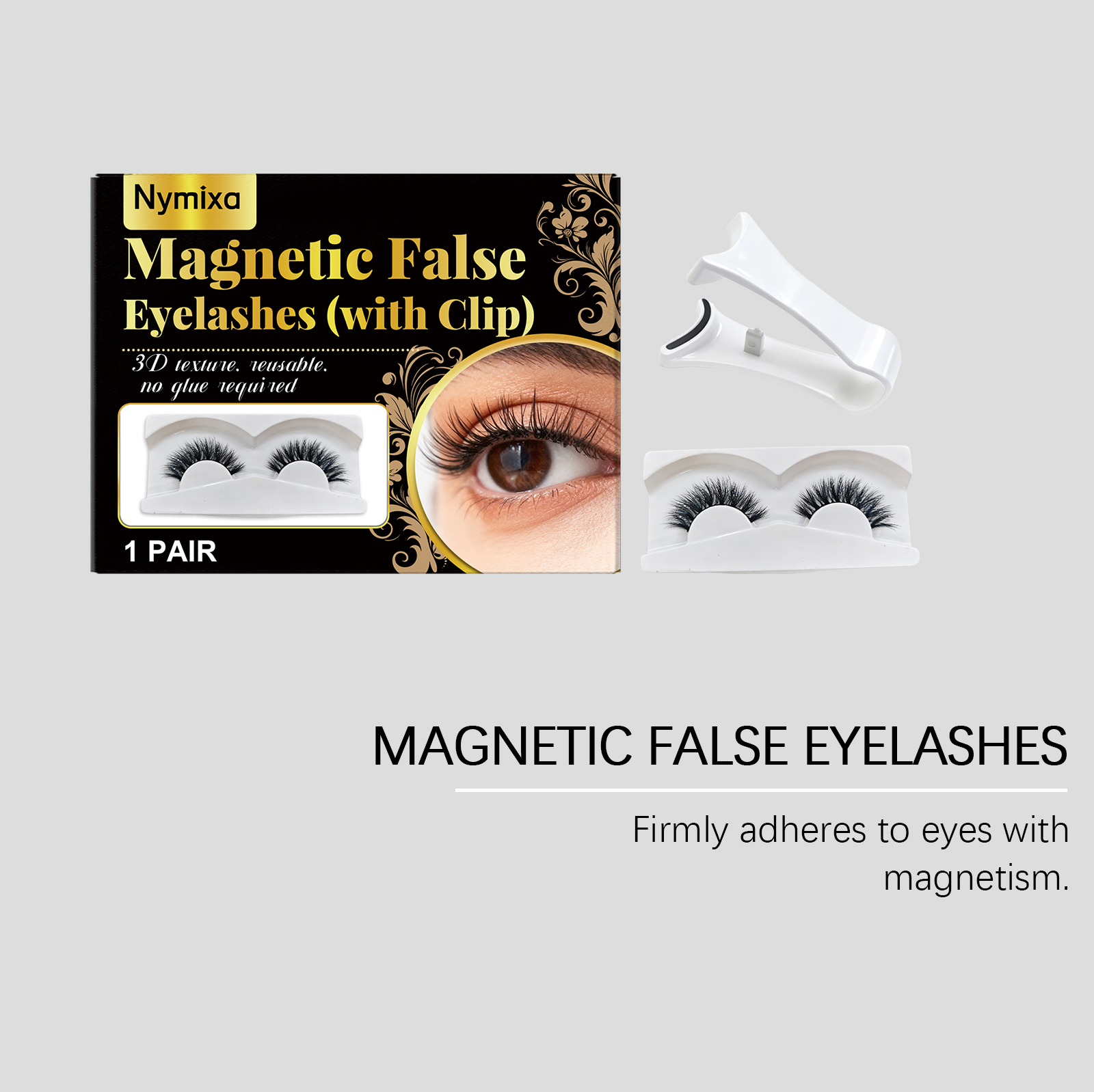 Magnetic False Eyelashes Kit Gorgeous Makeup Natural Charming Eyelashes Daily Portable False Eyelashes