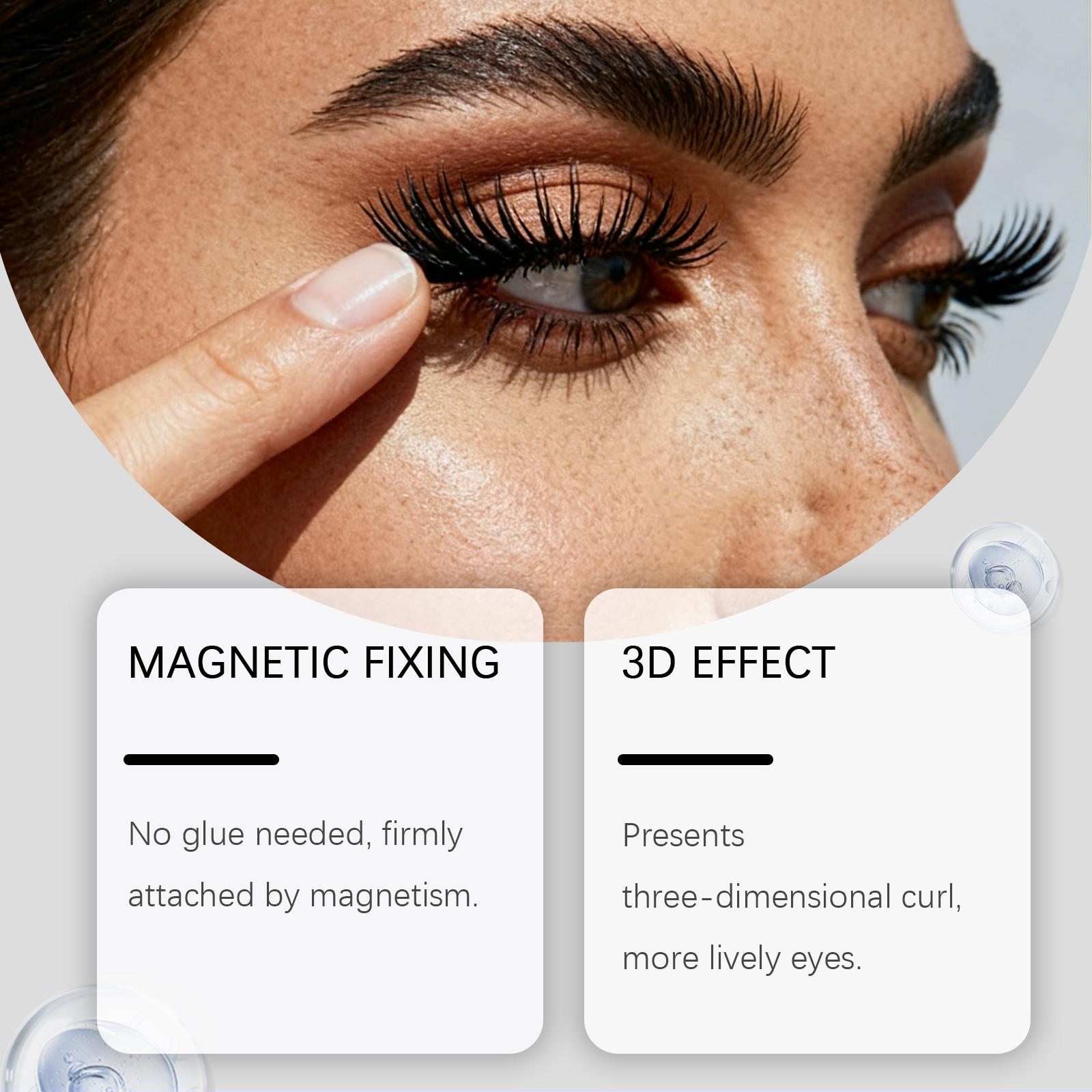 Magnetic False Eyelashes Kit Gorgeous Makeup Natural Charming Eyelashes Daily Portable False Eyelashes