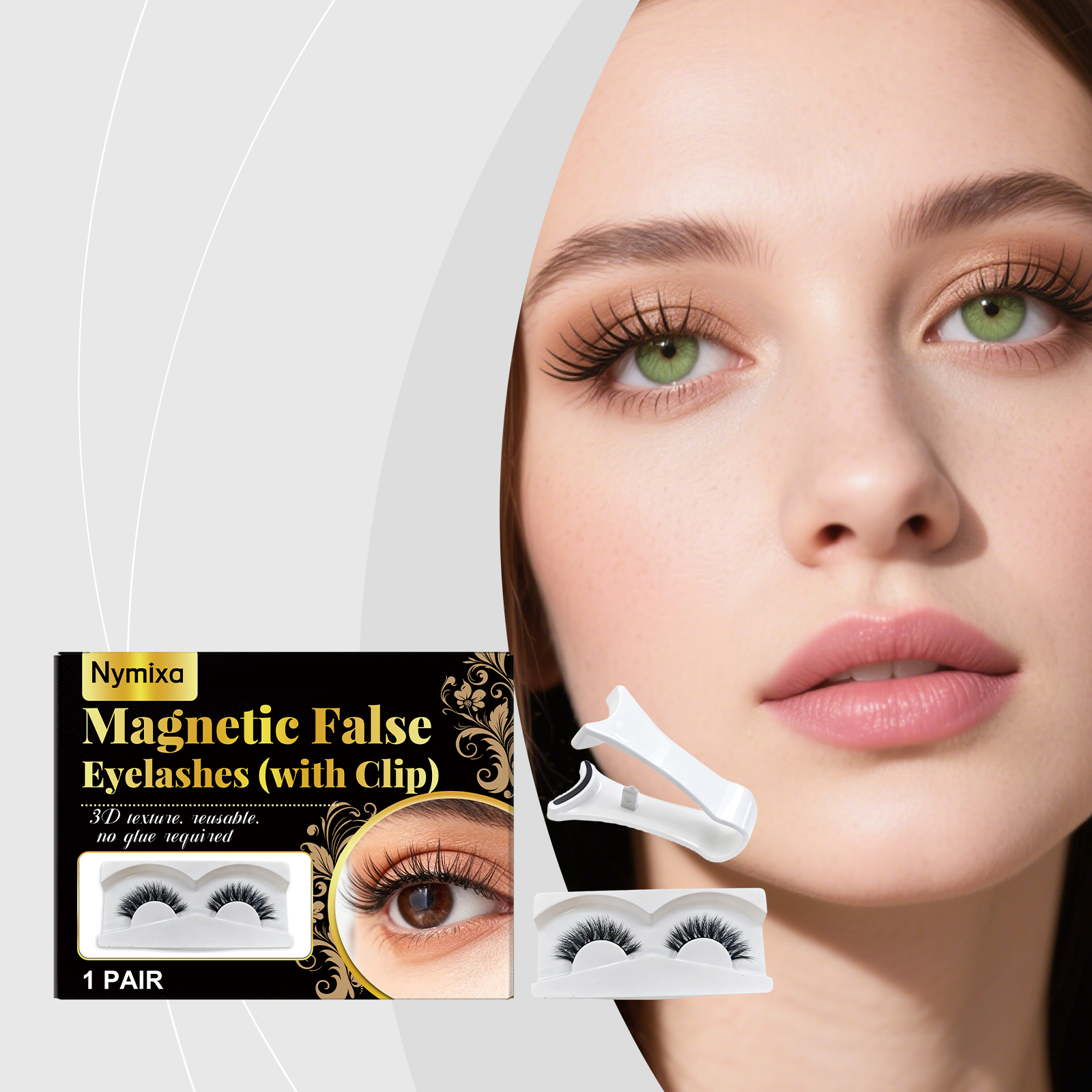 Magnetic False Eyelashes Kit Gorgeous Makeup Natural Charming Eyelashes Daily Portable False Eyelashes