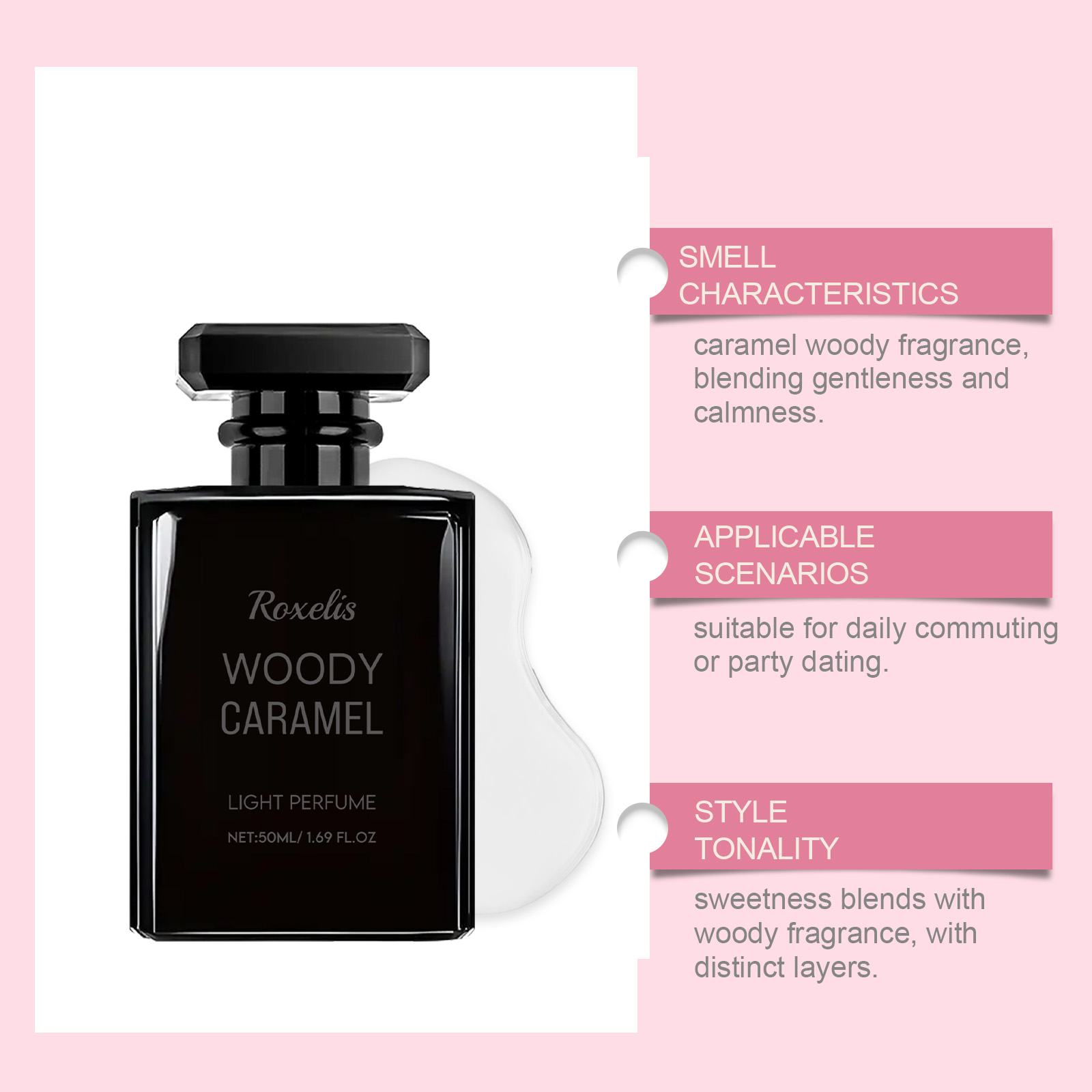 Woody Caramel Perfume Natural Fresh Fragrance Long Lasting Scent Easy Carry Dating Daily Atmosphere Perfume