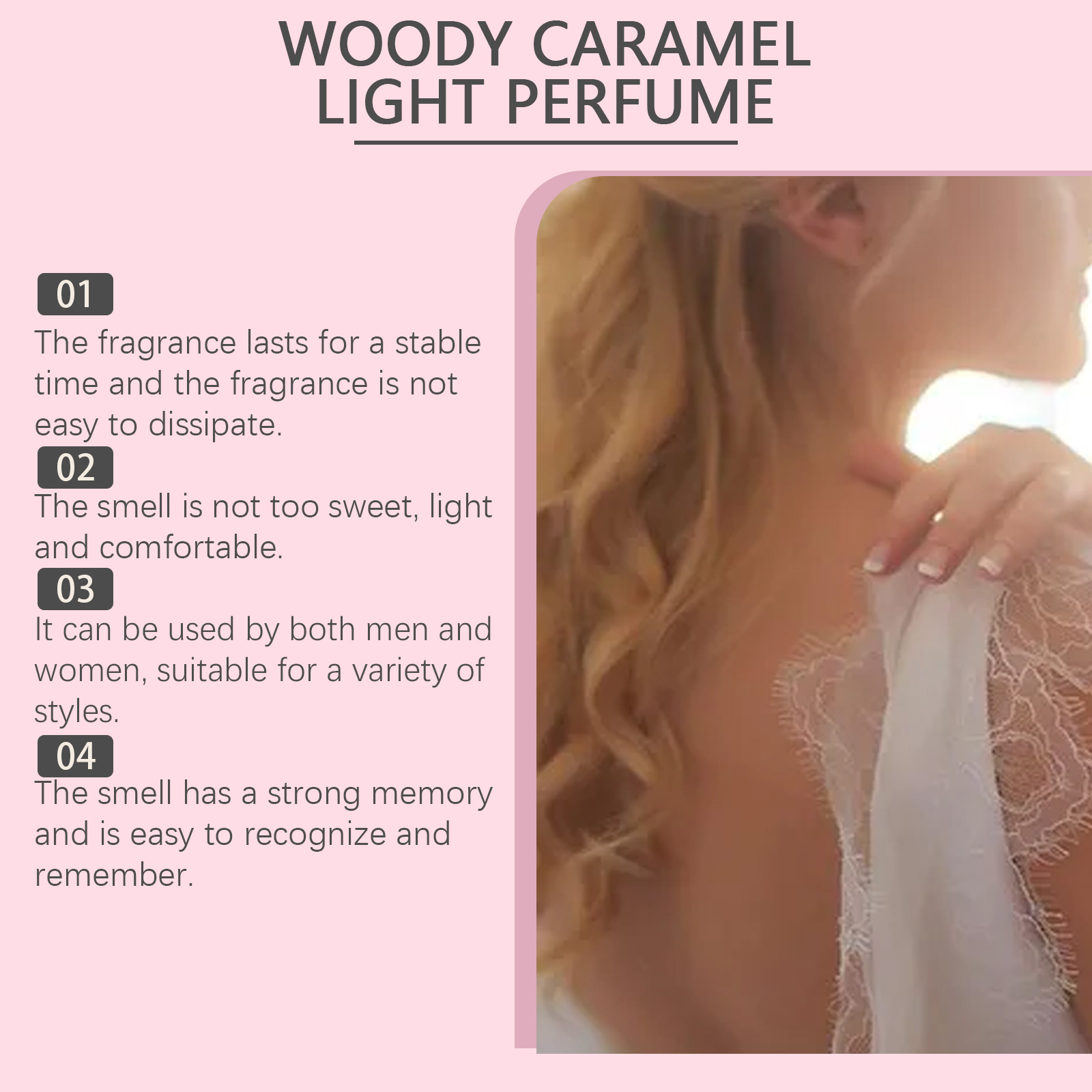 Woody Caramel Perfume Natural Fresh Fragrance Long Lasting Scent Easy Carry Dating Daily Atmosphere Perfume