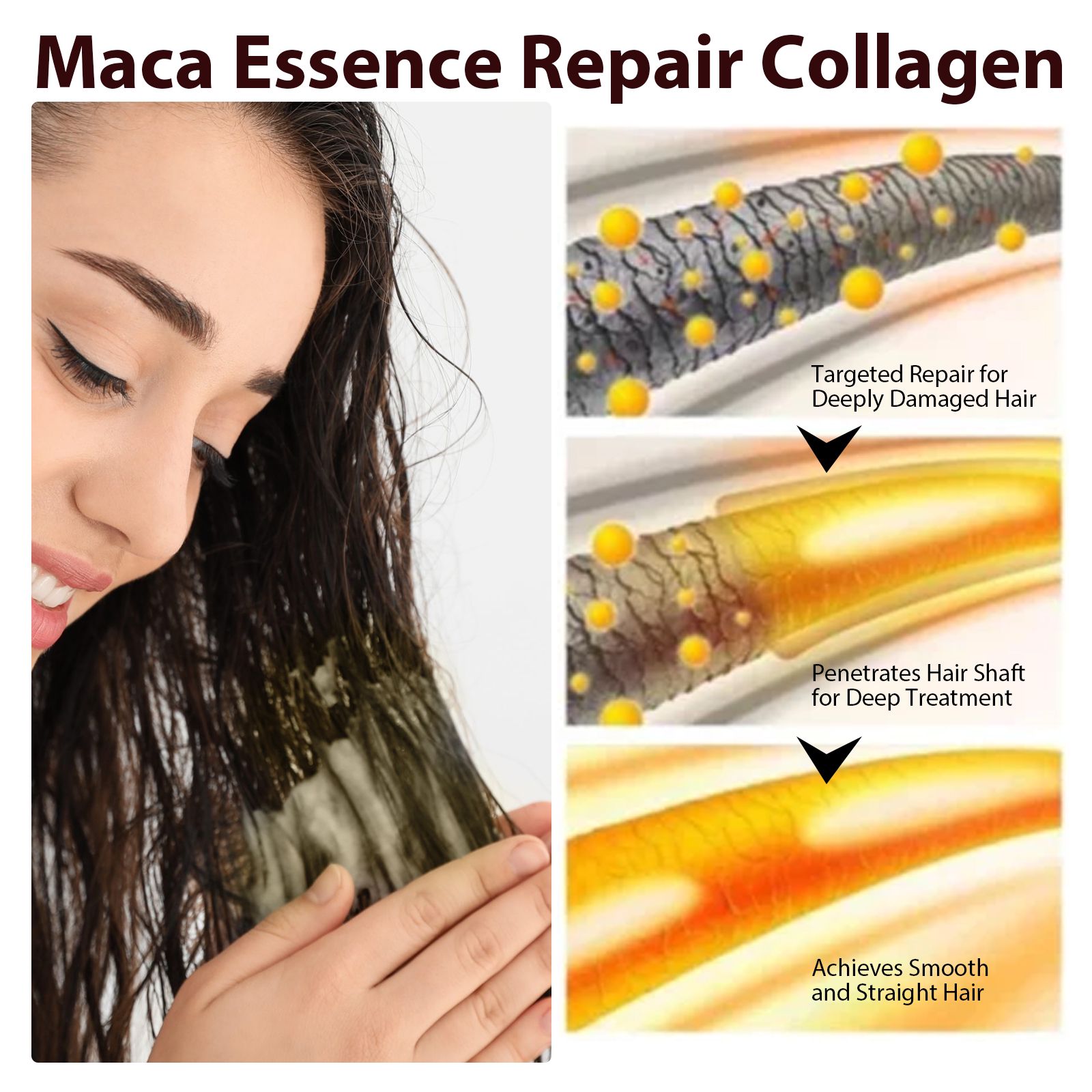 Collagen Repair Hair Mask For Dry Frizzy Tangled Hair Strengthening Smoothing Daily Care 100g