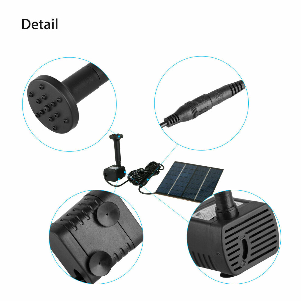 Solar Panel Powered Water Plants Pump Pool Pond Aquarium Fountain