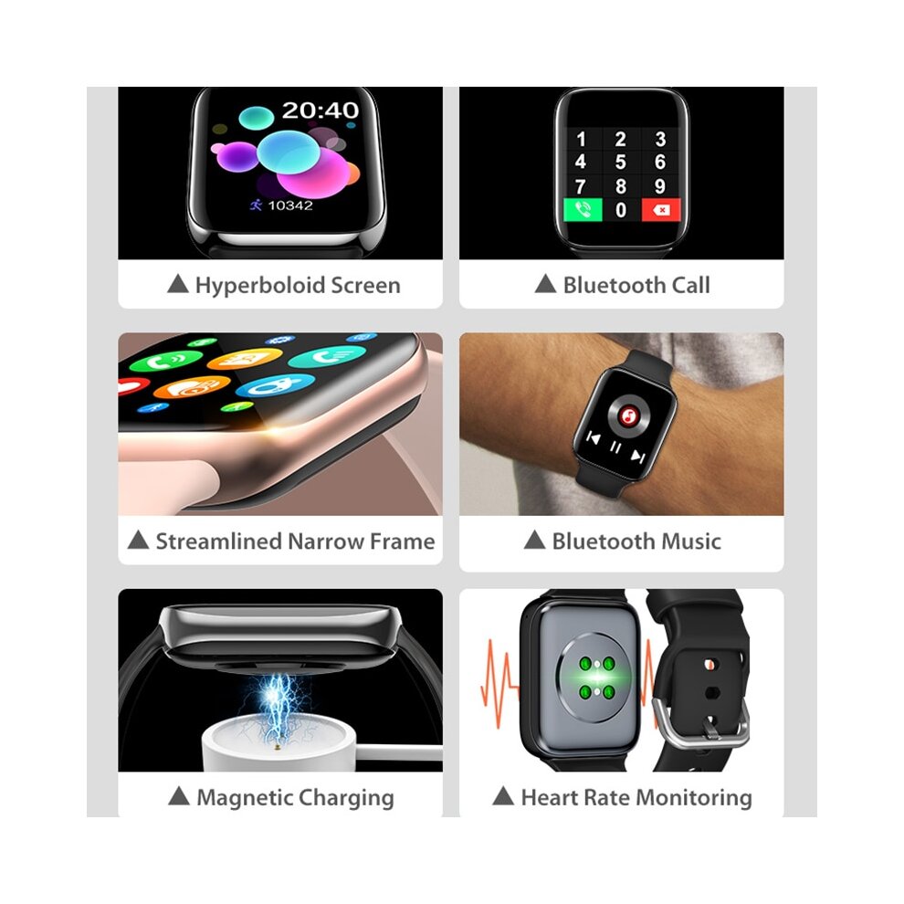 Women Smartwatch Full Touch Screen Support Bluetooth Call Music Smart Watches(Pink)