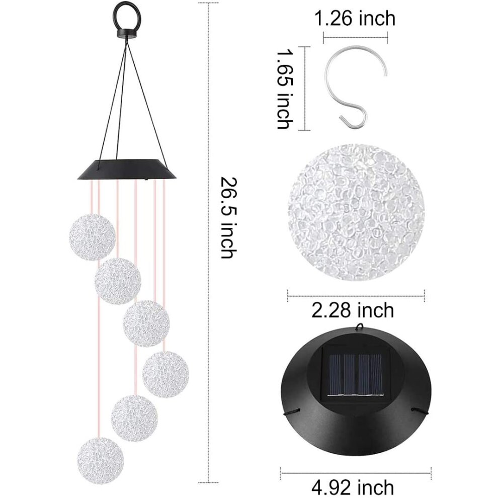 Outdoor Solar Wind Chimes Color Changing LED Lights