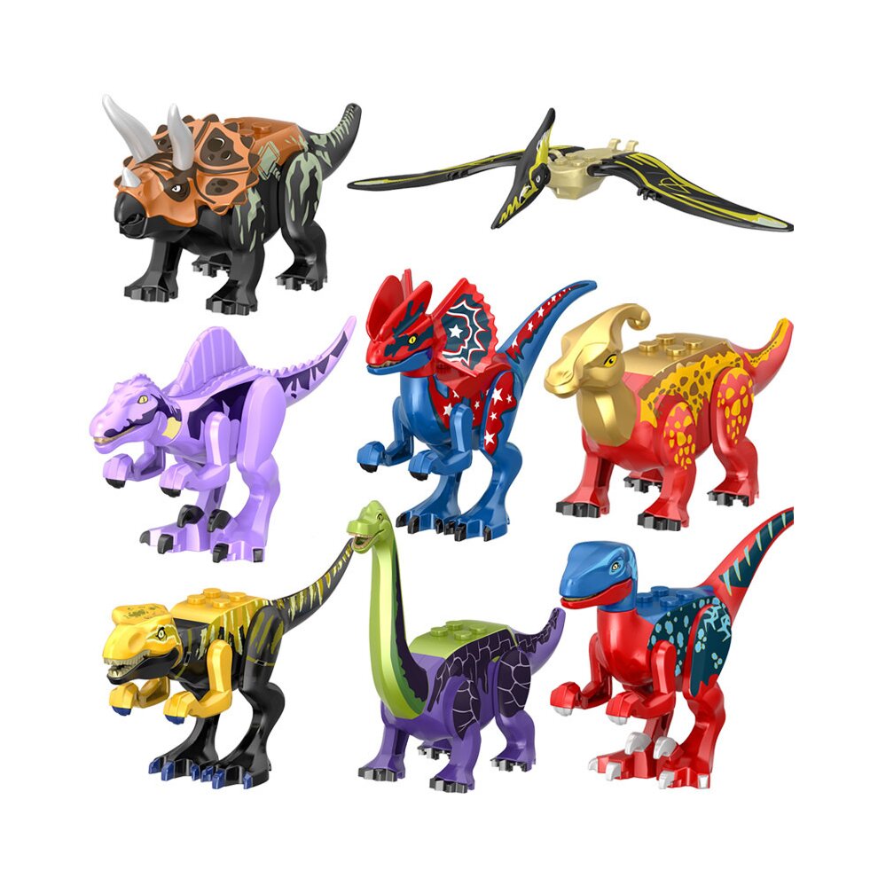 8PCS Raptor Tyrannosaurus rex Building Block Minifigures Toys Fit Lego