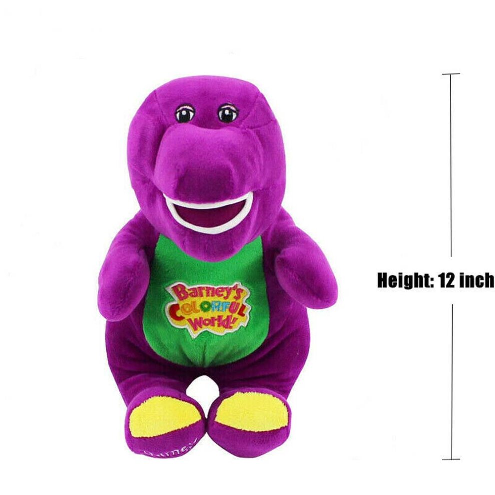 30cm Barney The Dinosaur Sing I LOVE YOU Song Purple Plush Doll Toy Kids Gift