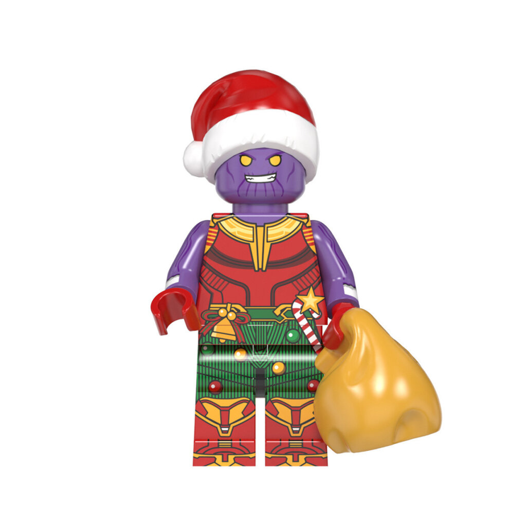 Mini Action Minifigures Toy 8 PCS Christmas Series Movie Superheroes Mini Building Blocks Sets Collectibles for Superhero Fans Kids Ideal for Christmas Stocking Suitable for Lego