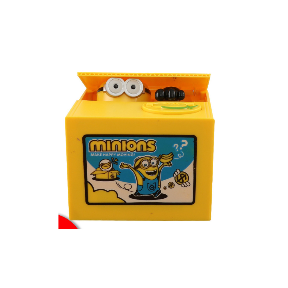 (Minions) Kids Cartoon with music Bank Money Coin Saving Box Gift Stealing Eating Coin S
