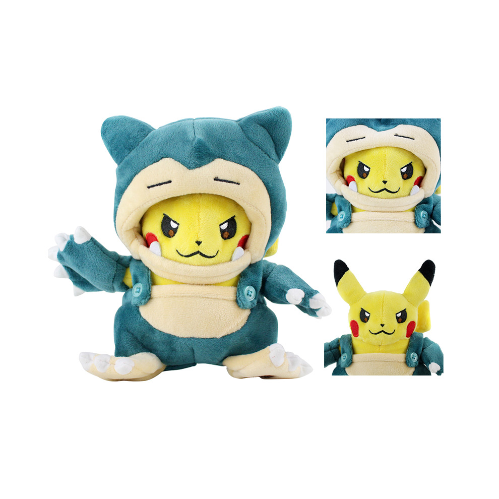 Pokemon Soft Plush Toy Stuffed Doll 20CM Cosplay Snorlax Pikachu Cross Dressing