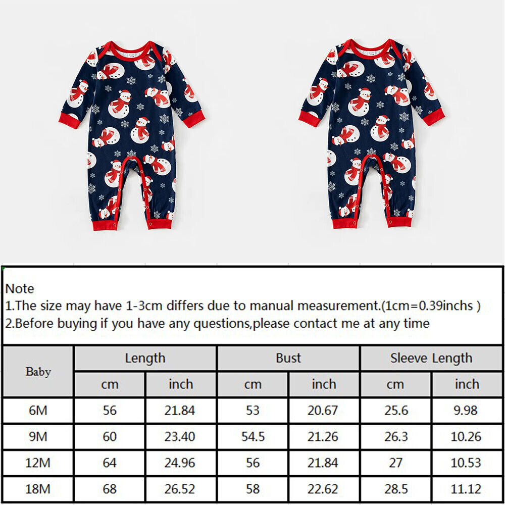 (6M Baby) Xmas Family Matching Pajamas Set New Arrivals 2023 Christmas Tree Snowman Print Adult Kids Pjs Baby Jumpsuit Dog Clothes Christmas Family Matching PJS Womens Kids Sleepwear Xmas PJs Sets