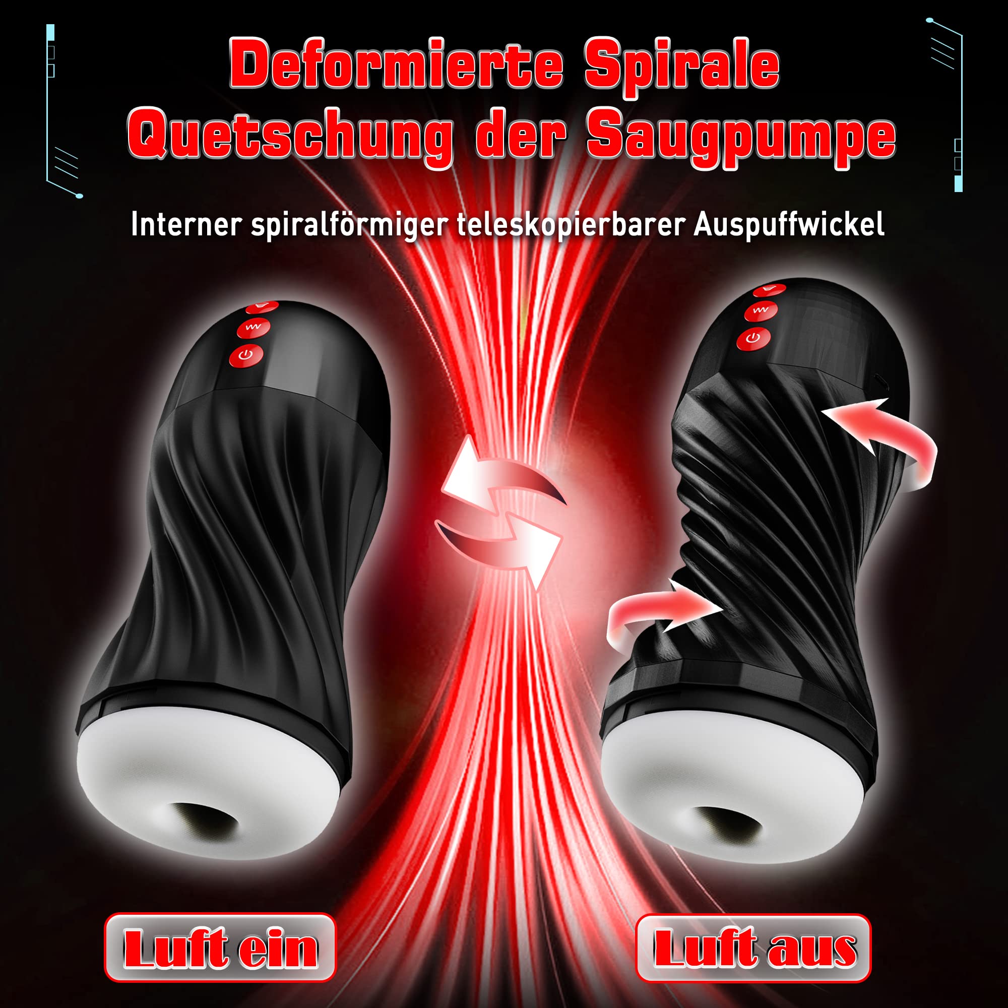 Electric Male Masturbators Cup Suction Contraction Oral Sex Toy Pocket Pussy Adult Toys Sex Machine Rotation Massager with 7 Vibrations and 5 Suction Modes Penis Stimulation Toys for Men Gay Couples