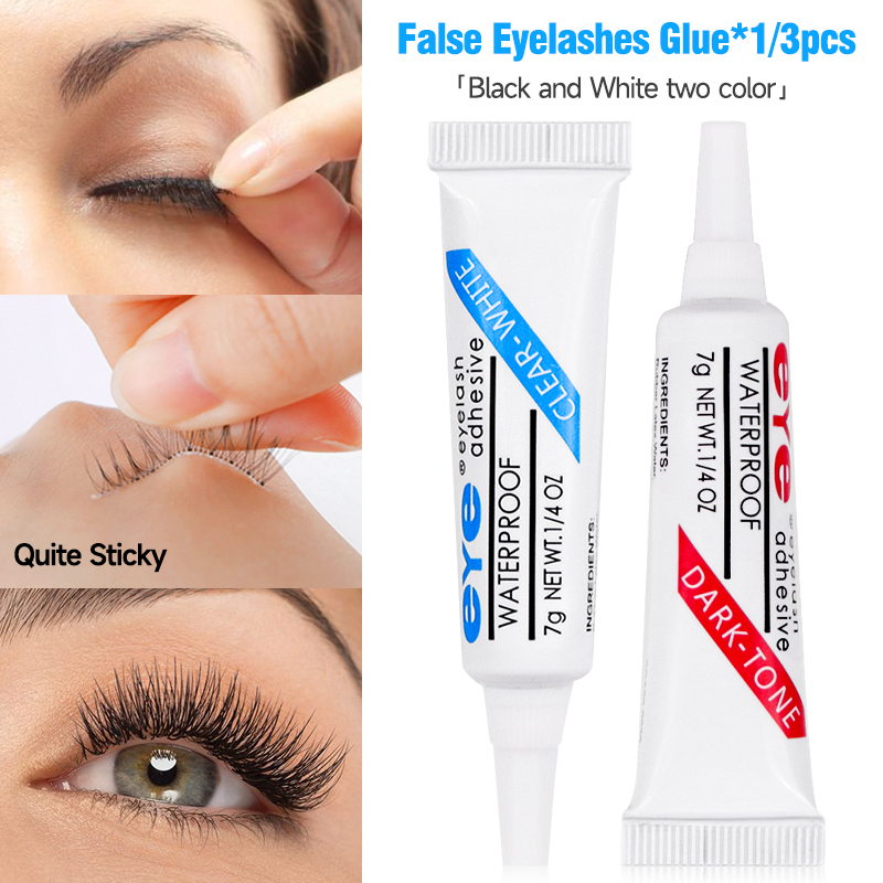 (White and Black) False Eyelash Glue Lash Extensions Glues Makeup Adhesive Beauty Cosmetics Tools Strong Hold Non-irritating Long Lasting