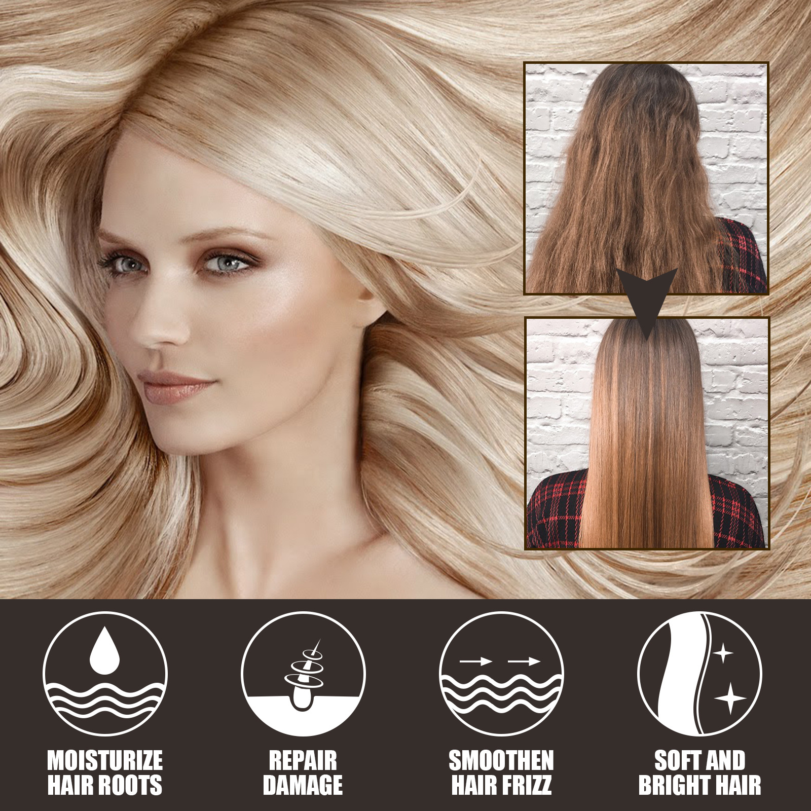 Keratin Repairing Hair Mask Moisturizing Damaged Repairing Mask Moisturizing and Anti Curling Strong Salon Curling and Nourishing Mask Hair Treat