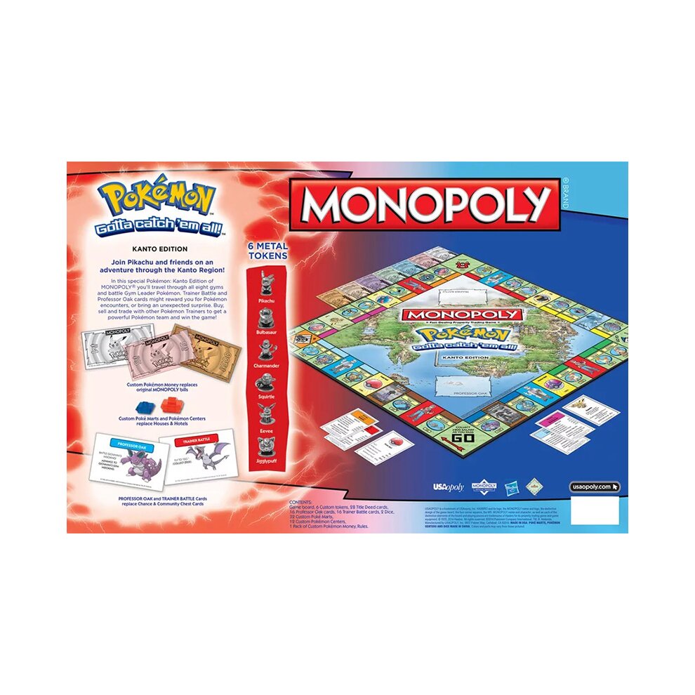 (Pokemon Monopoly Board Game A) Monopoly Pokémon Board Game Card Game Family Gathering Puzzle Game Kids Toys Gift