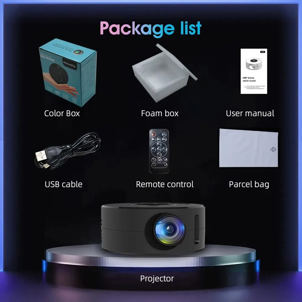 Home Projector Low Noise LCD Mini Portable Childrens Wireless Mobile Phone Same Screen Projection USB