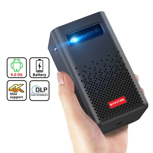 3D Projector Battery Powered Portable HD LED Wifi Projector Supports 1080P 4K Android 9.0 OS