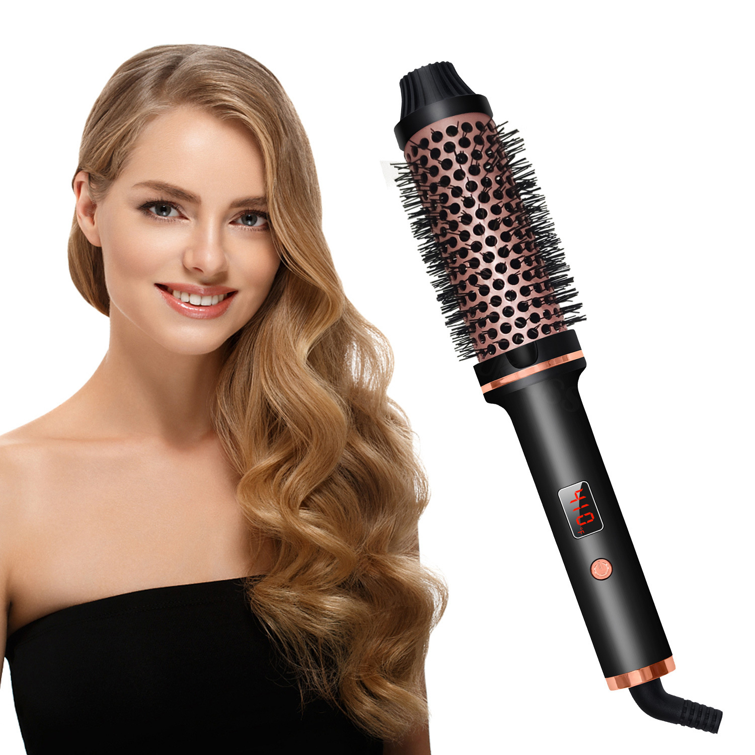 3 in 1 Professional Hair Curler Brush Curling Brush Digital Display